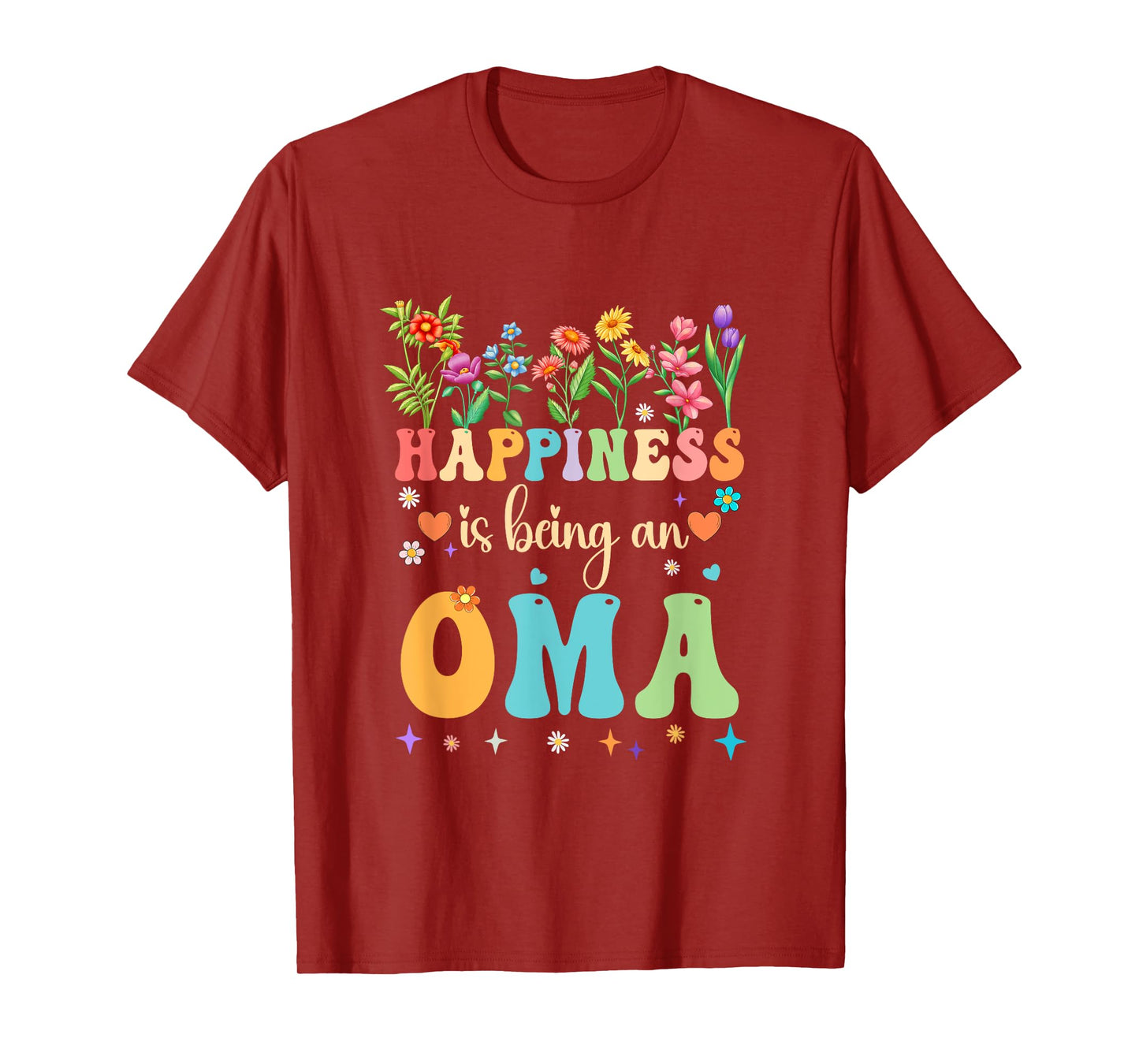 Happiness Is Being An Oma Floral Design Oma Mothers Day T-Shirt