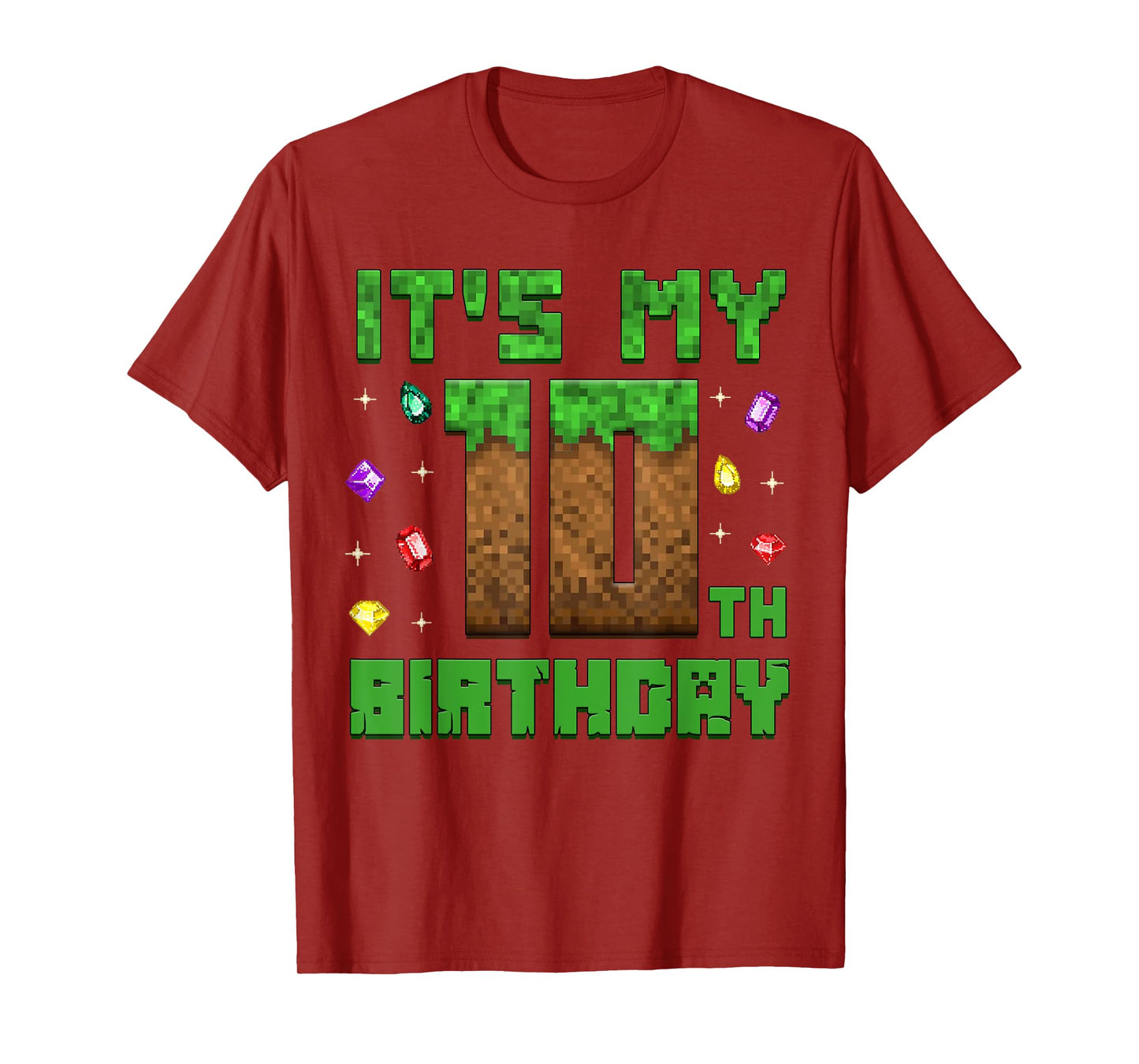 Birthday Boy It's My 10th Birthday Gamer Pixel Number T-Shirt