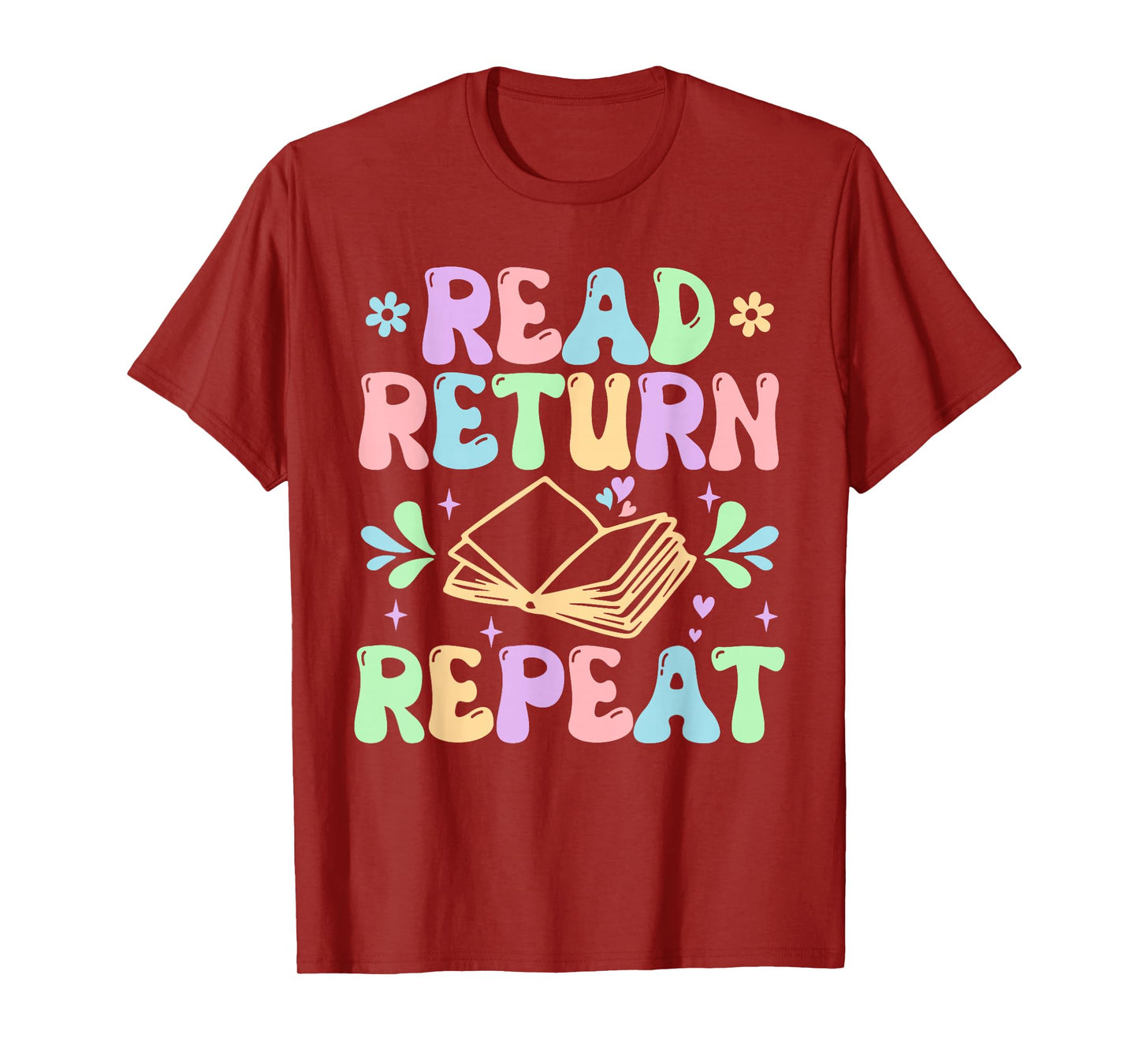 Groovy Read Return Repeat Librarian Funny Library Girl Kids T-Shirt