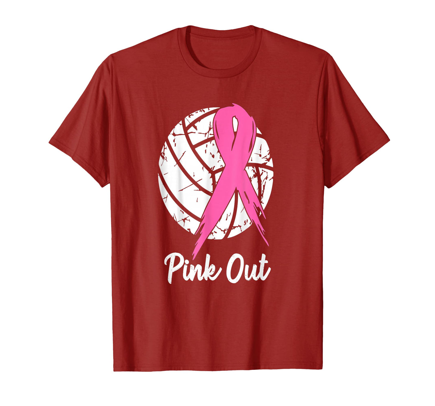 Breast Cancer Pink Out Ribbon Volleyball Awareness Costume T-Shirt