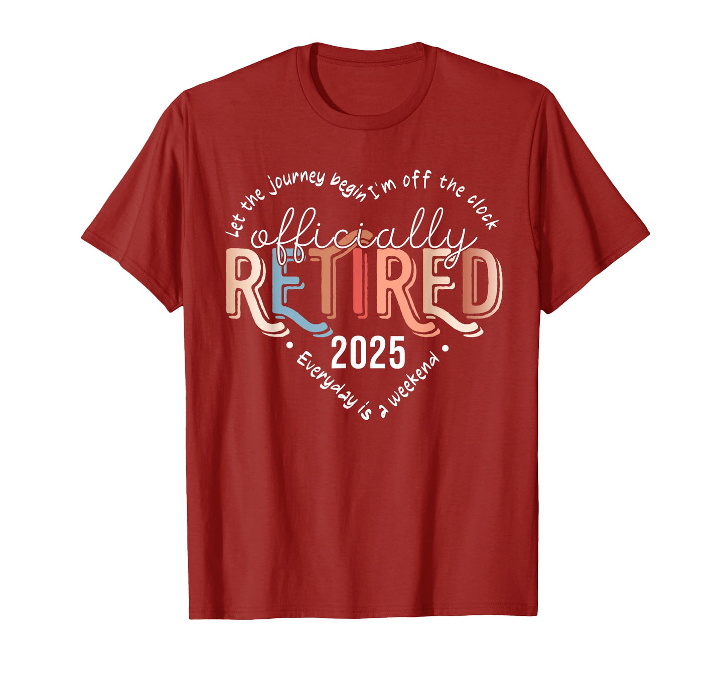 Officially Retired 2025 Heart Men Women Retirement Party T-Shirt