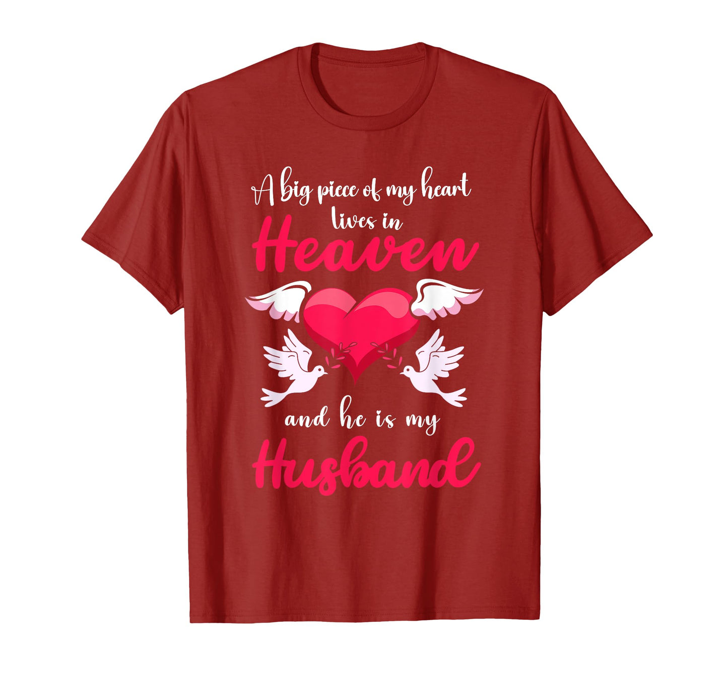 Big Piece Of My Heart Lives In Heaven He Is My Husband Angel T-Shirt