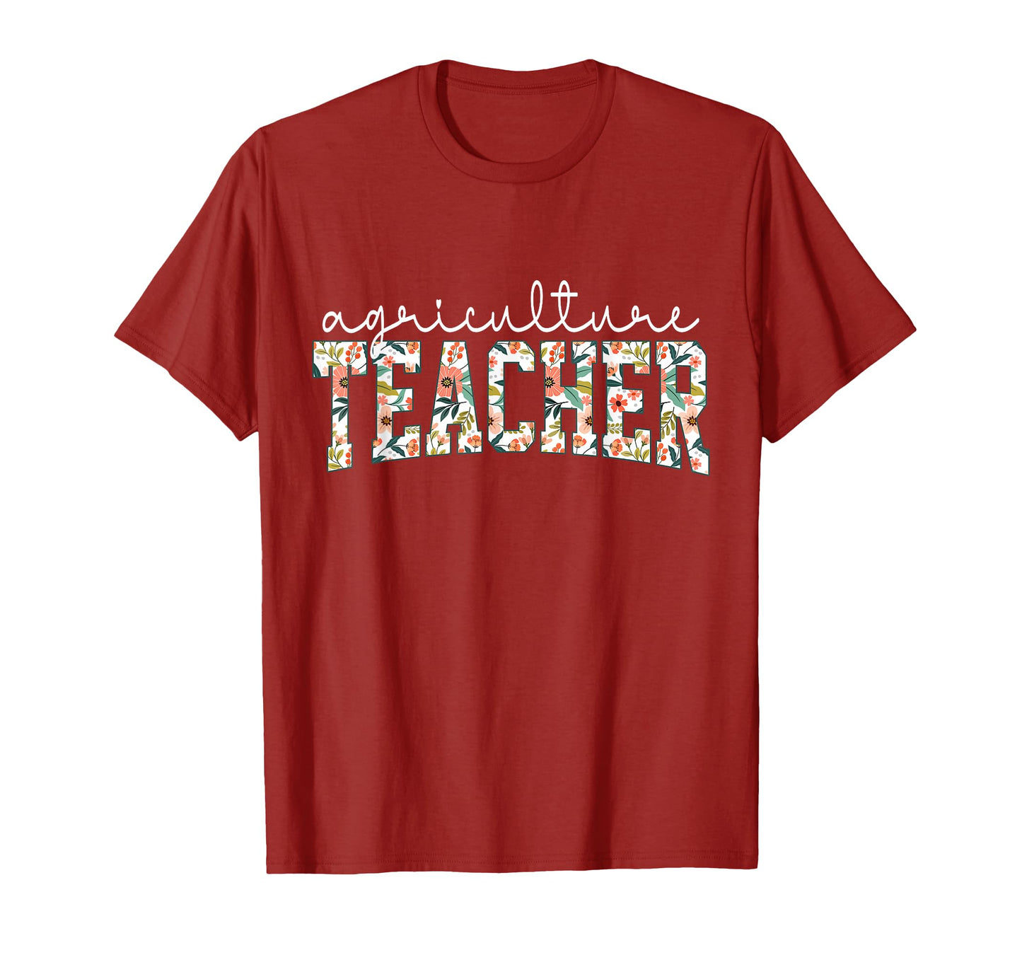 Retro Floral Agriculture Teacher Farmer AG Teacher Team Crew T-Shirt