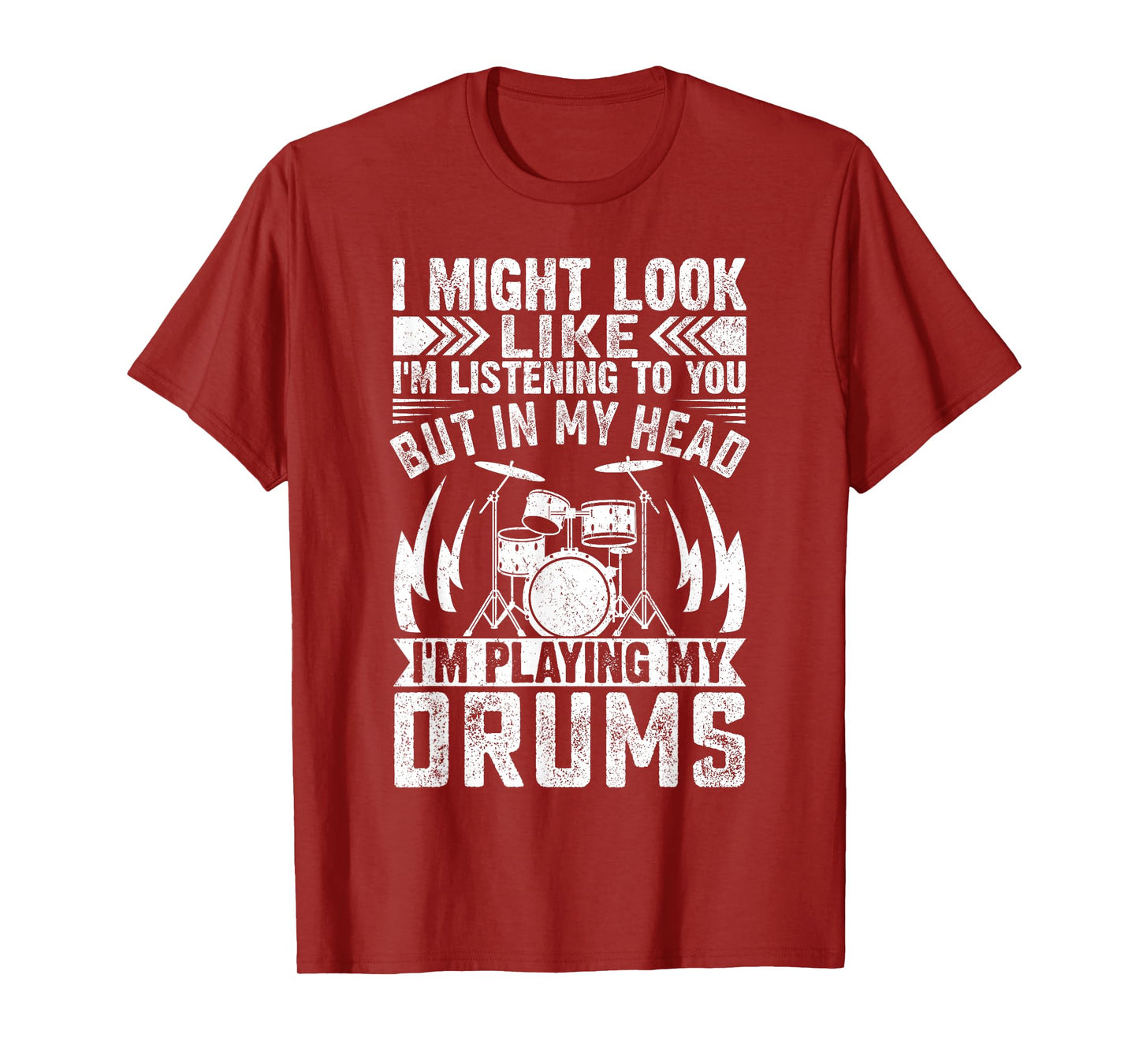 Funny Drummer Men Women Drumline Music Band Drumming Lovers T-Shirt