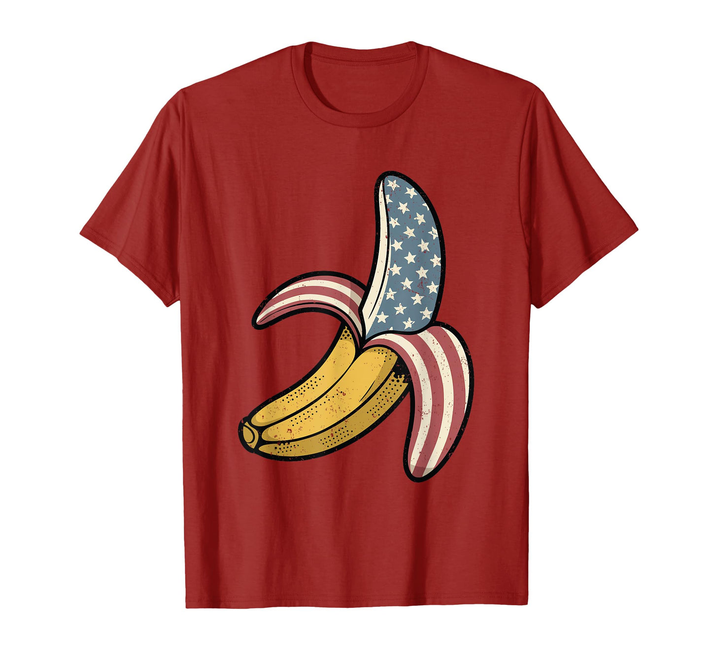 Vintage Banana American Flag Retro Graphic Art USA T-Shirt