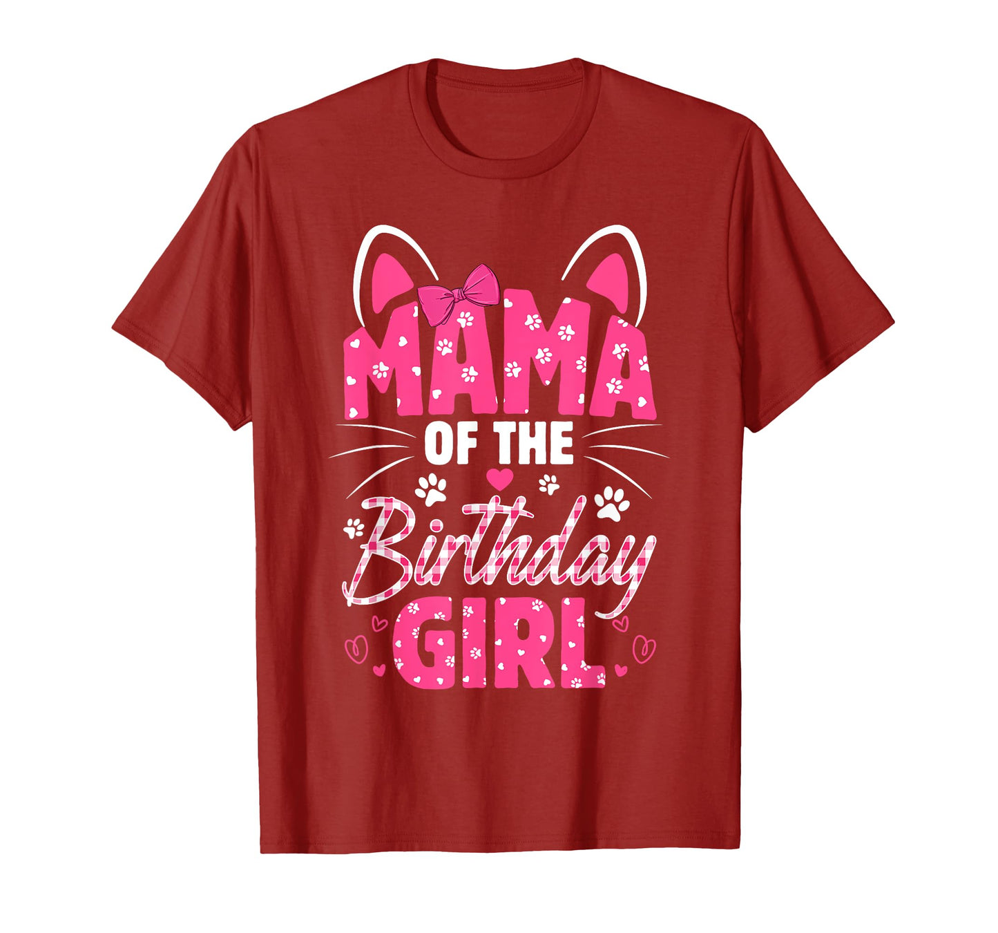 Mama Of The Birthday Girl Cat Kitty Family Matching T-Shirt