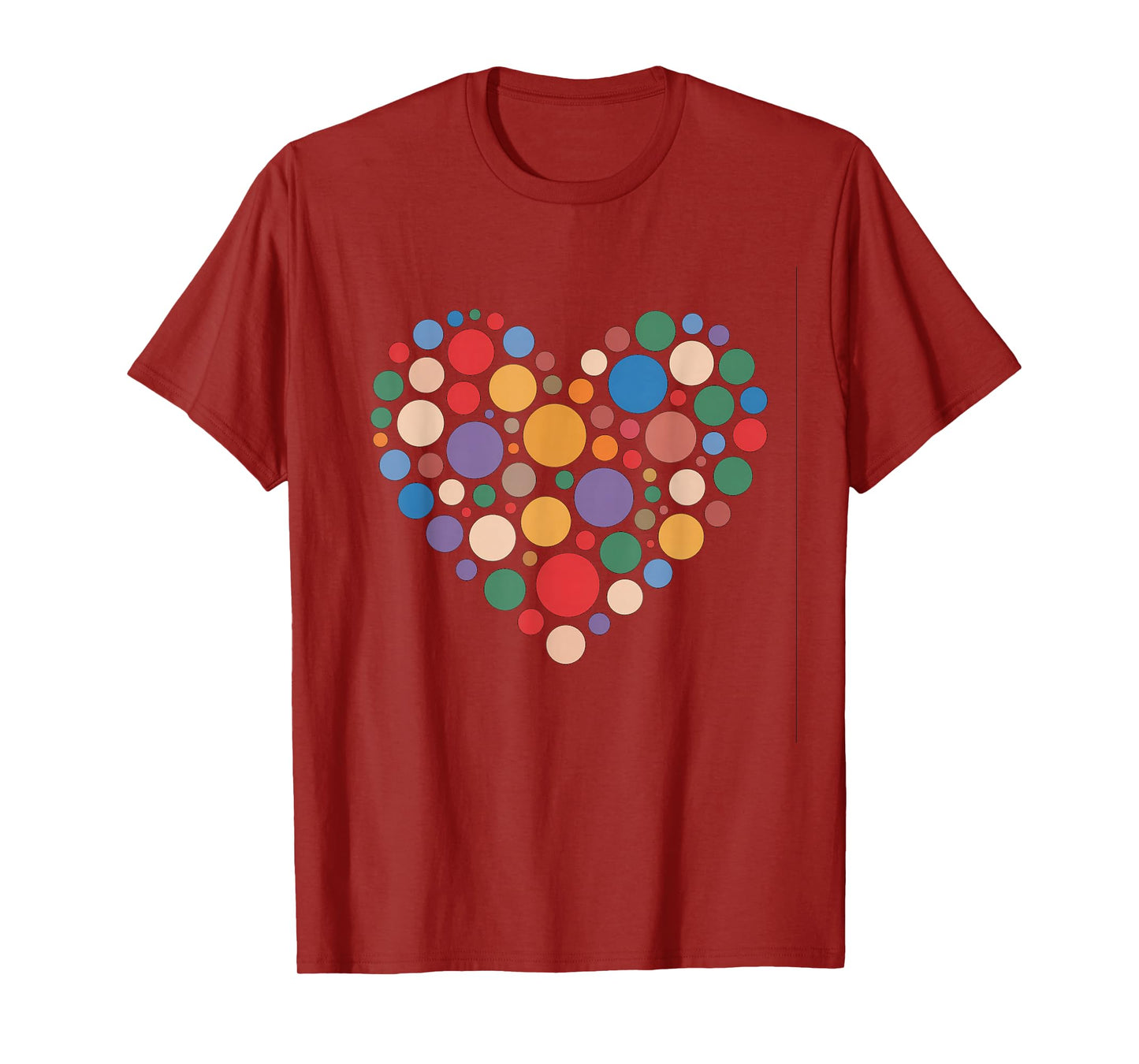 Colorful Rainbow Polka Dot Heart T-Shirt