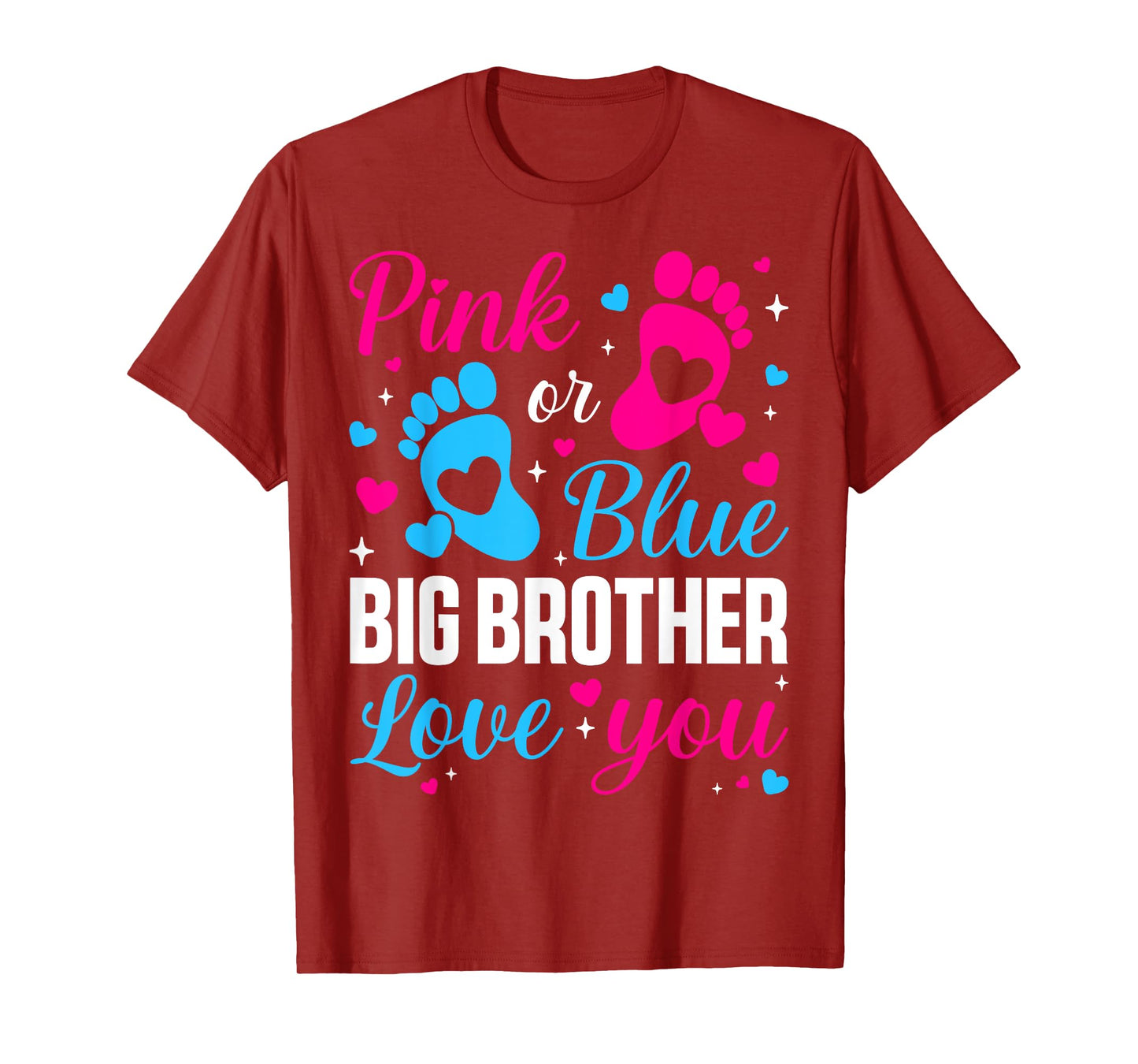 Gender Reveal Pink or Blue Big Brother Loves you Family T-Shirt