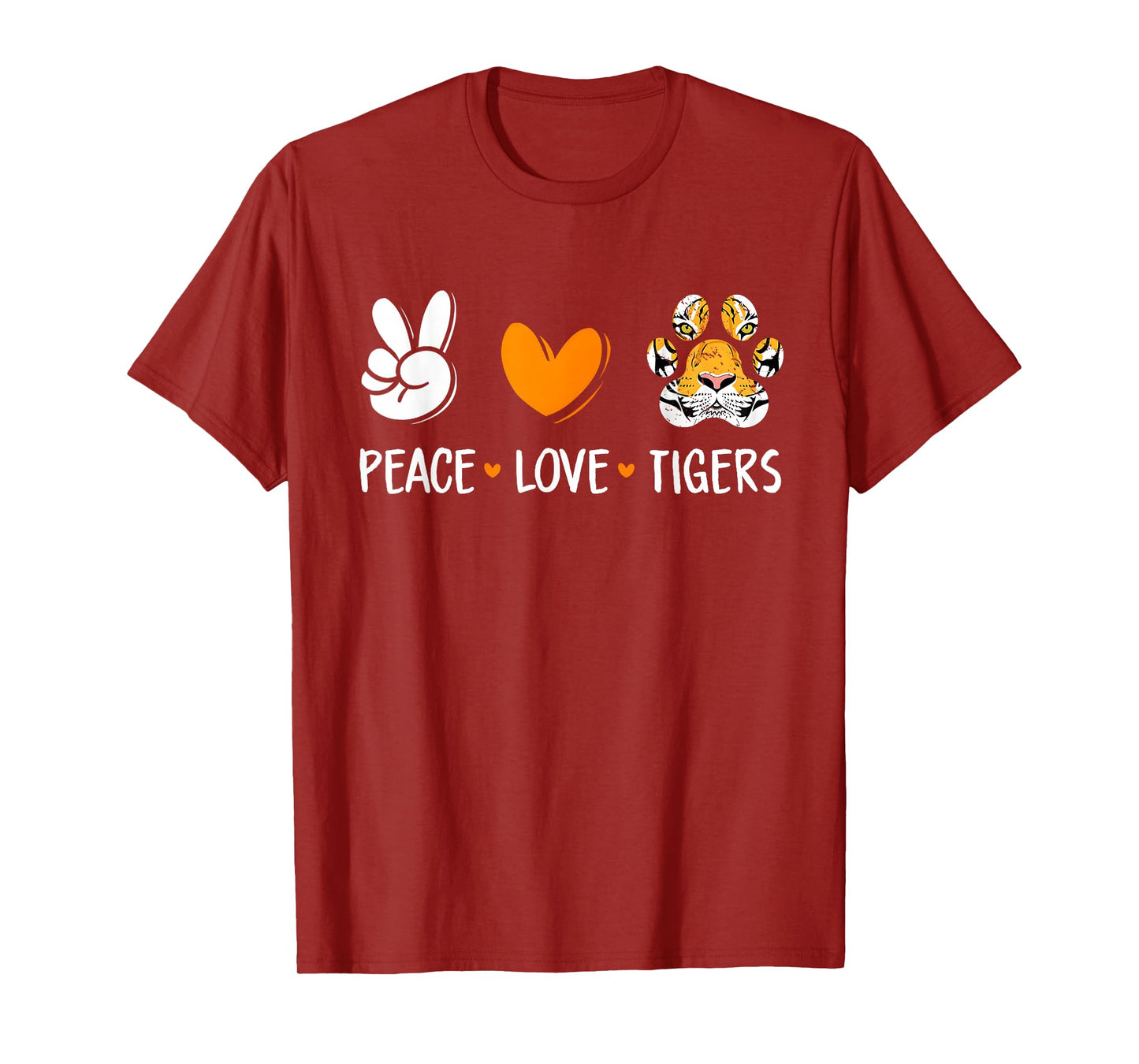 Peace Love Tigers Paw Wild Animal Lover Men Women Kids T-Shirt