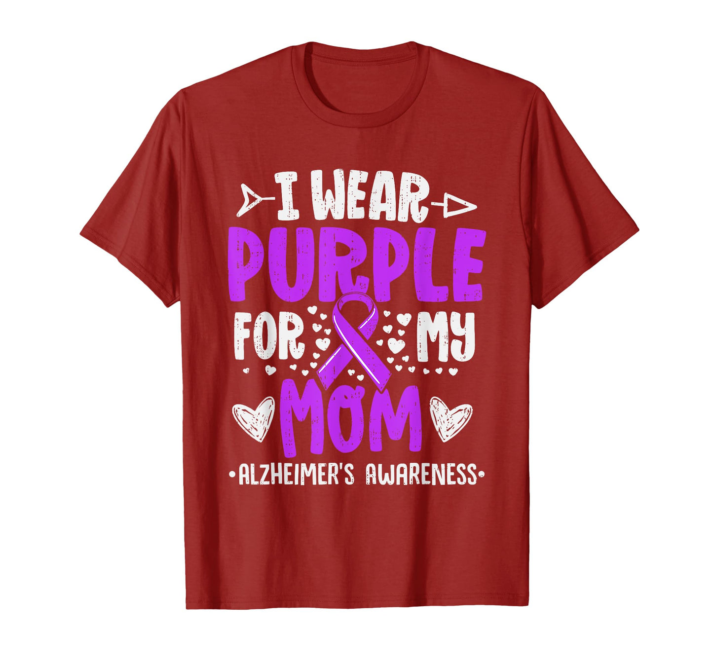 I Wear Purple For Mom Alzheimer's Awareness Dementia Mother T-Shirt