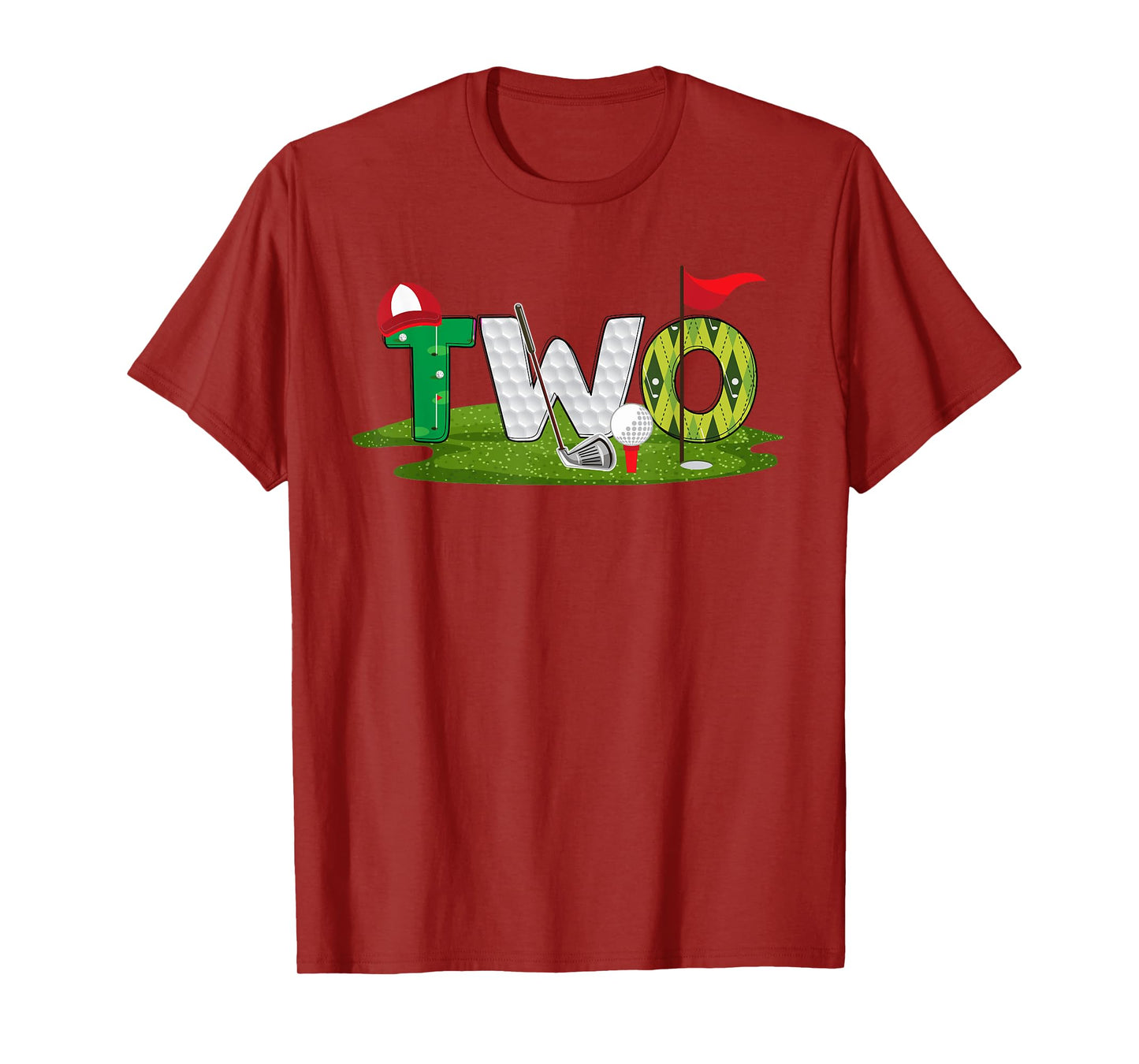 2nd Birthday Golf Theme 2 Year Old Kids Sport Party T-Shirt