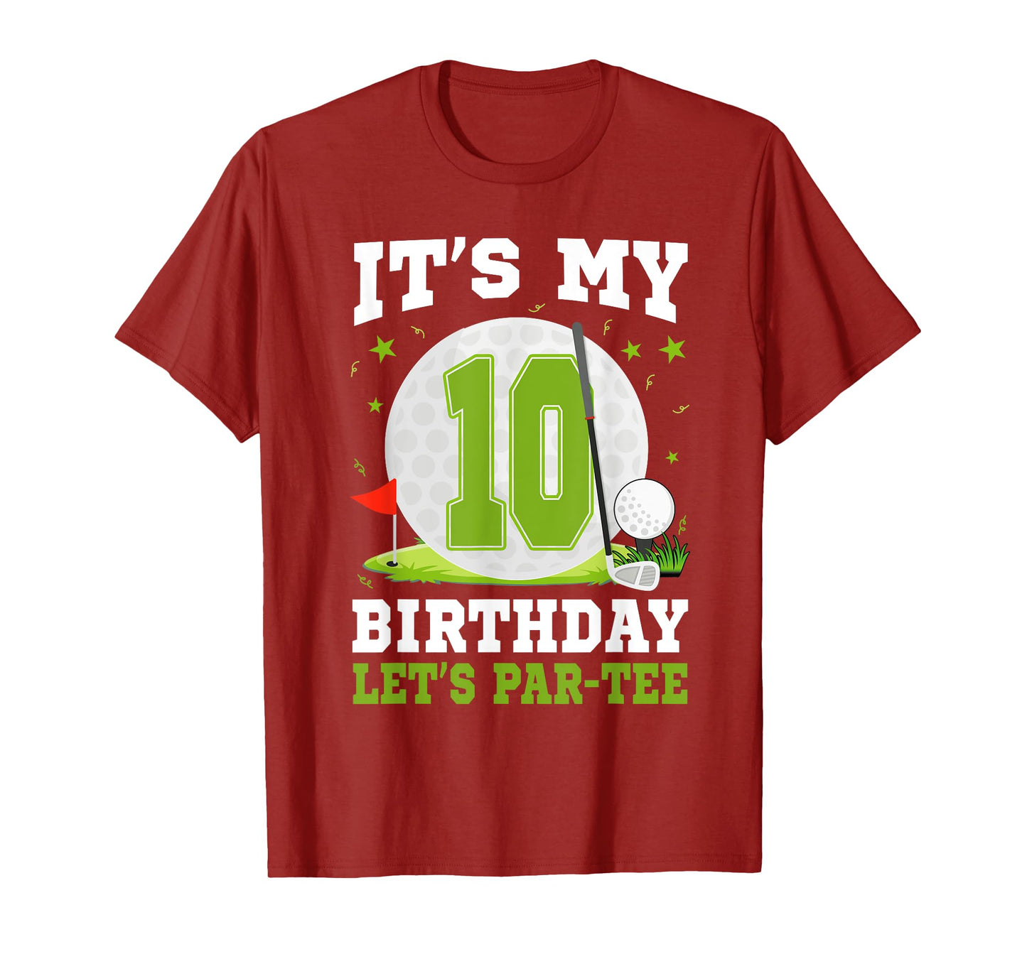 Let's Par-Tee It's My 10th Birthday Golf Lover 10 Year Old T-Shirt