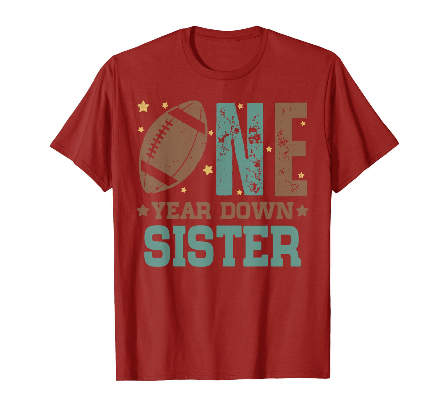 Sister of the 1 Year old Football 1st Year Down Birthday T-Shirt