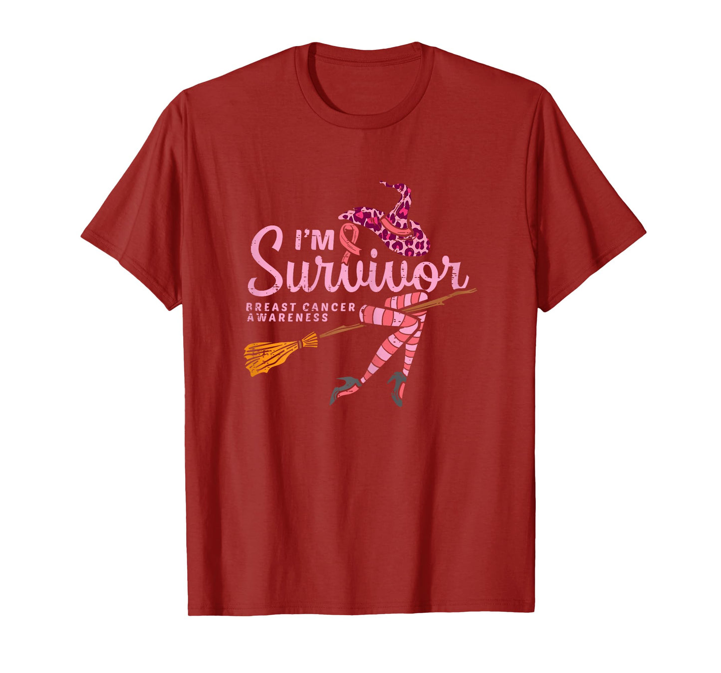 Witch Im A Survivor Halloween Breast Cancer Awareness Women T-Shirt