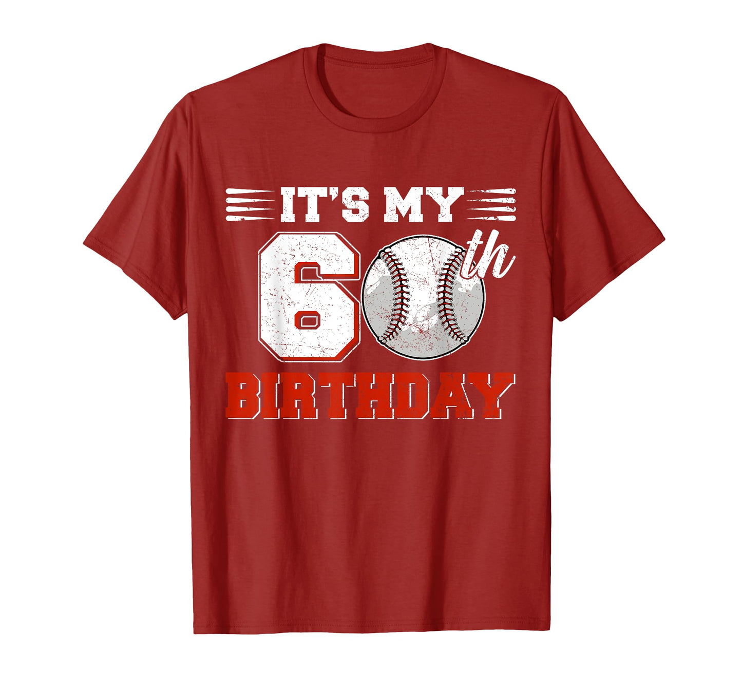 Funny It's My 60th Birthday Baseball Lover 60 Years Old Bday T-Shirt