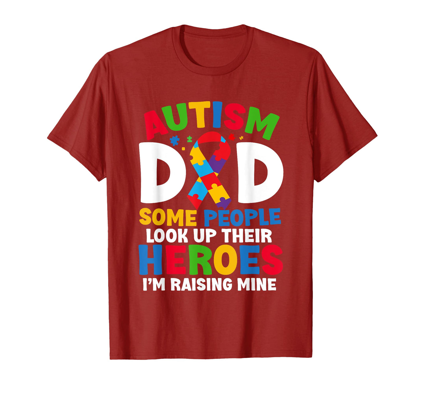 Autism Dad Puzzle Ribbon Proud Son Hero Autism Awareness T-Shirt