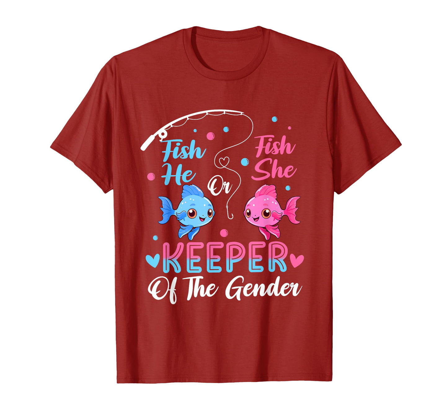 Keeper Of The Gender Fish He Or Fish Gender Reveal Party T-Shirt