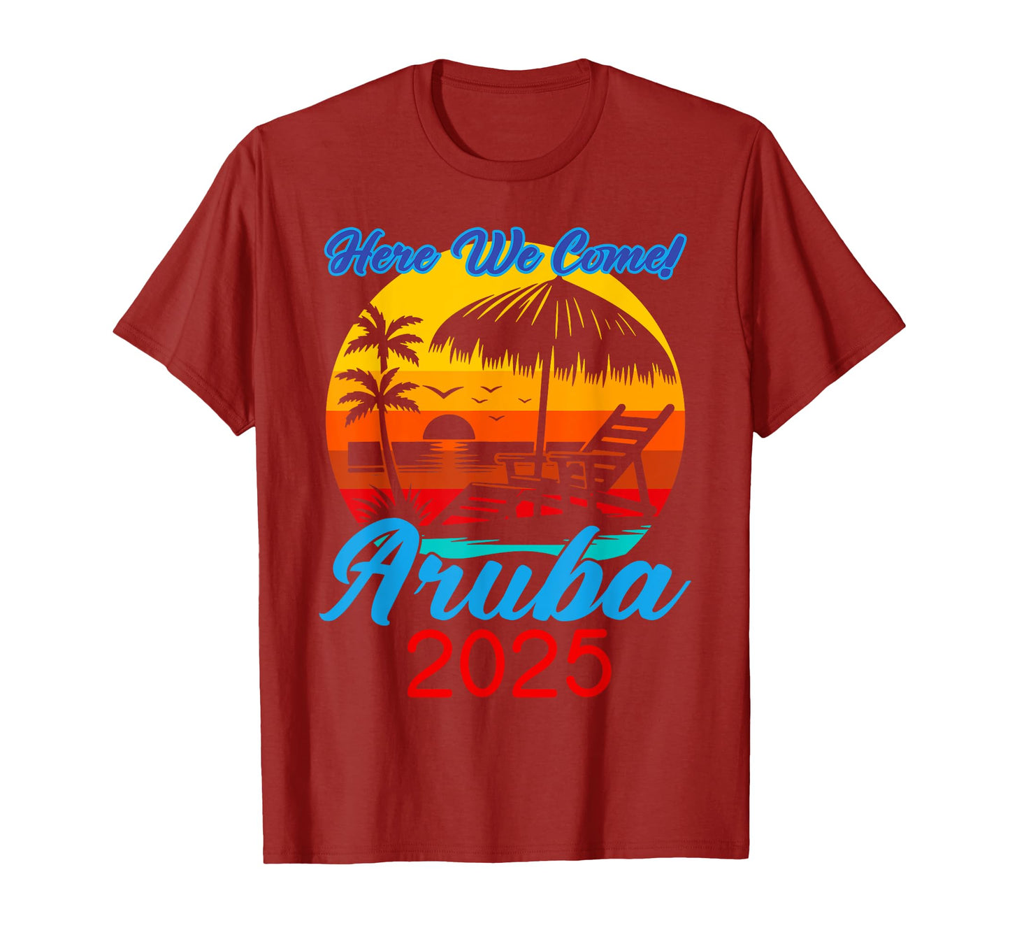 Retro ARUBA Trip 2025 Here We Come Beach Summer Vacation T-Shirt