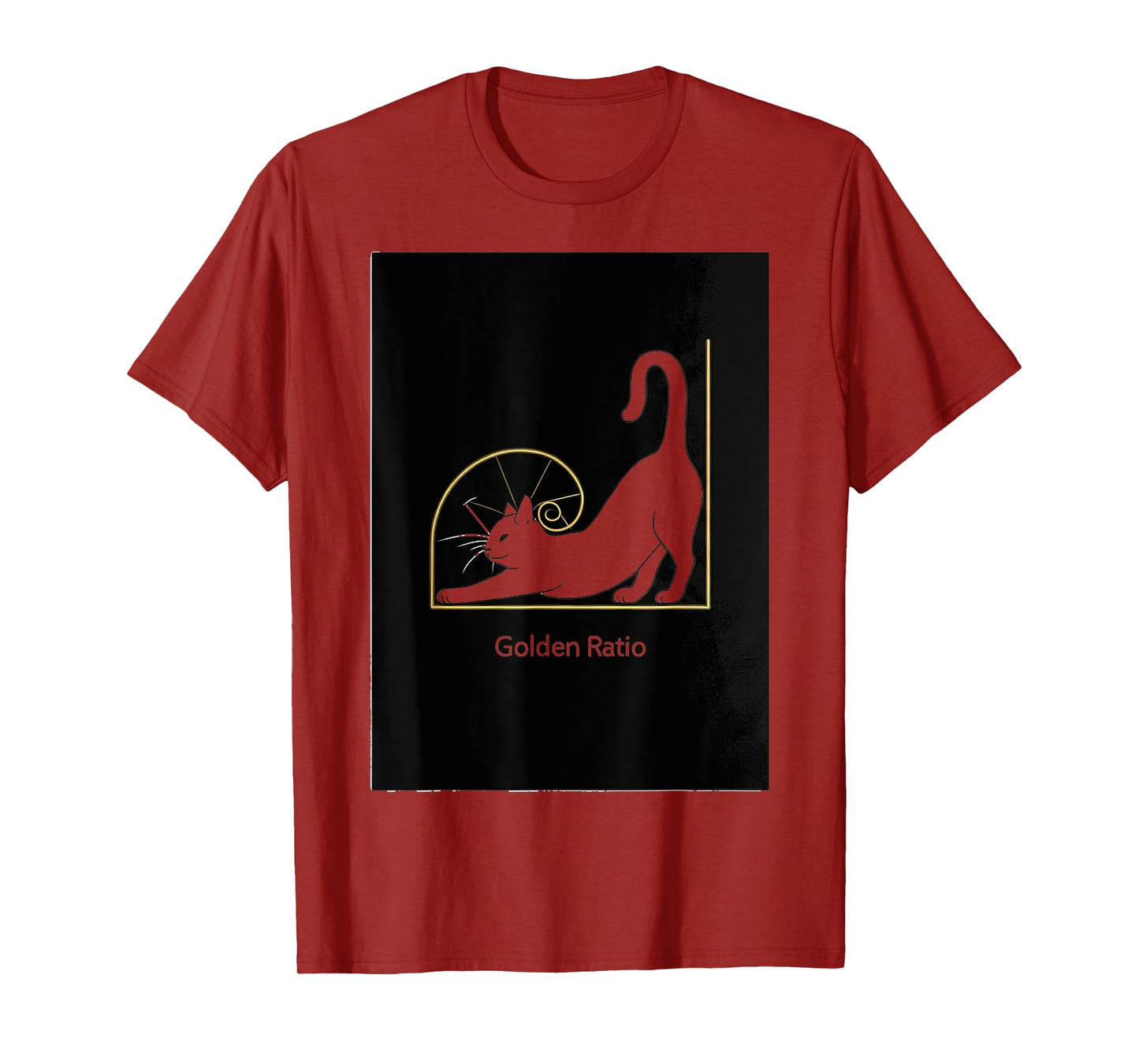 Cat Fibonacci Spiral Sacred Geometry Ratio Mathematicians T-Shirt