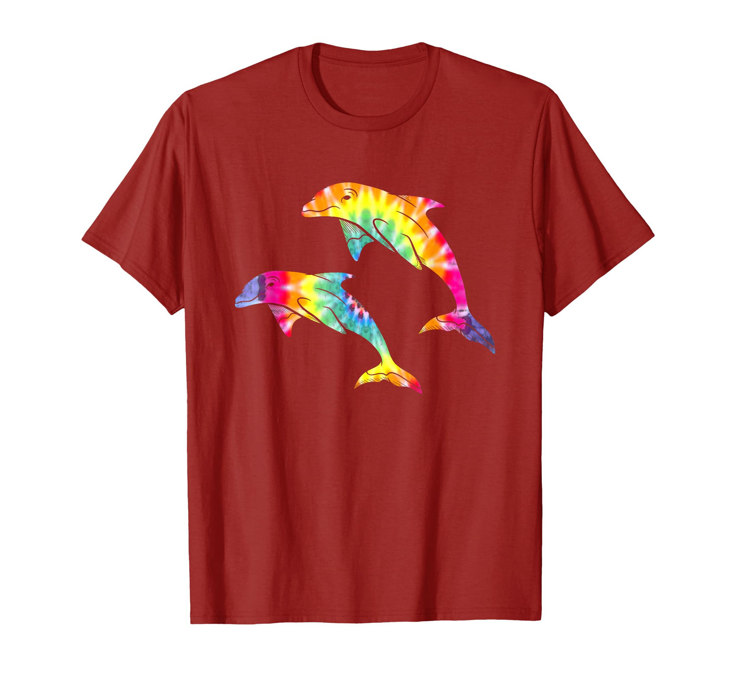 Tie Dye Dolphins Swimming Funny Marine Gift Men Women Kids T-Shirt