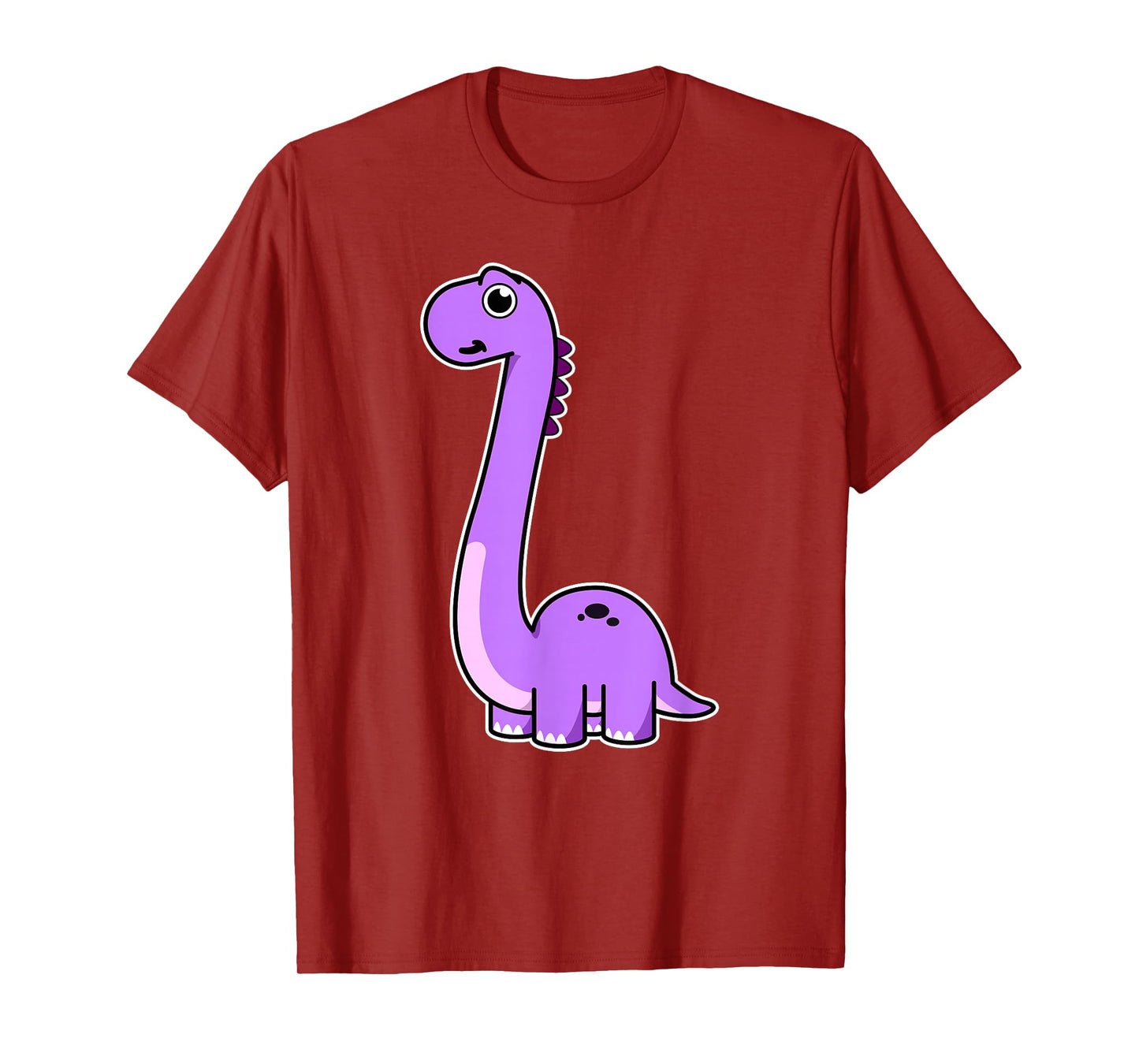 Cute Brontosaurus Dinosaur Tee - Purple Dino Adult and Kids T-Shirt