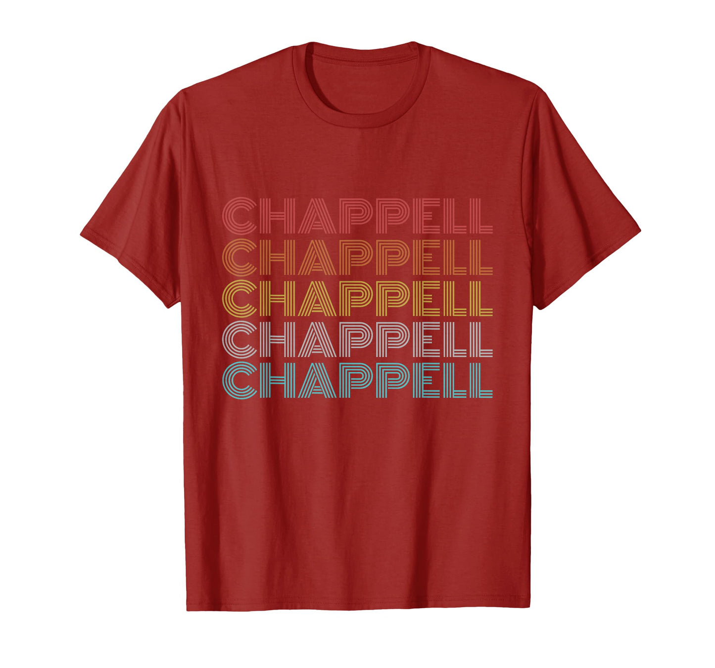 Chappell Retro Vintage Black Crew Neck T-Shirt, Unisex-Adults, Short Sleeve, Small