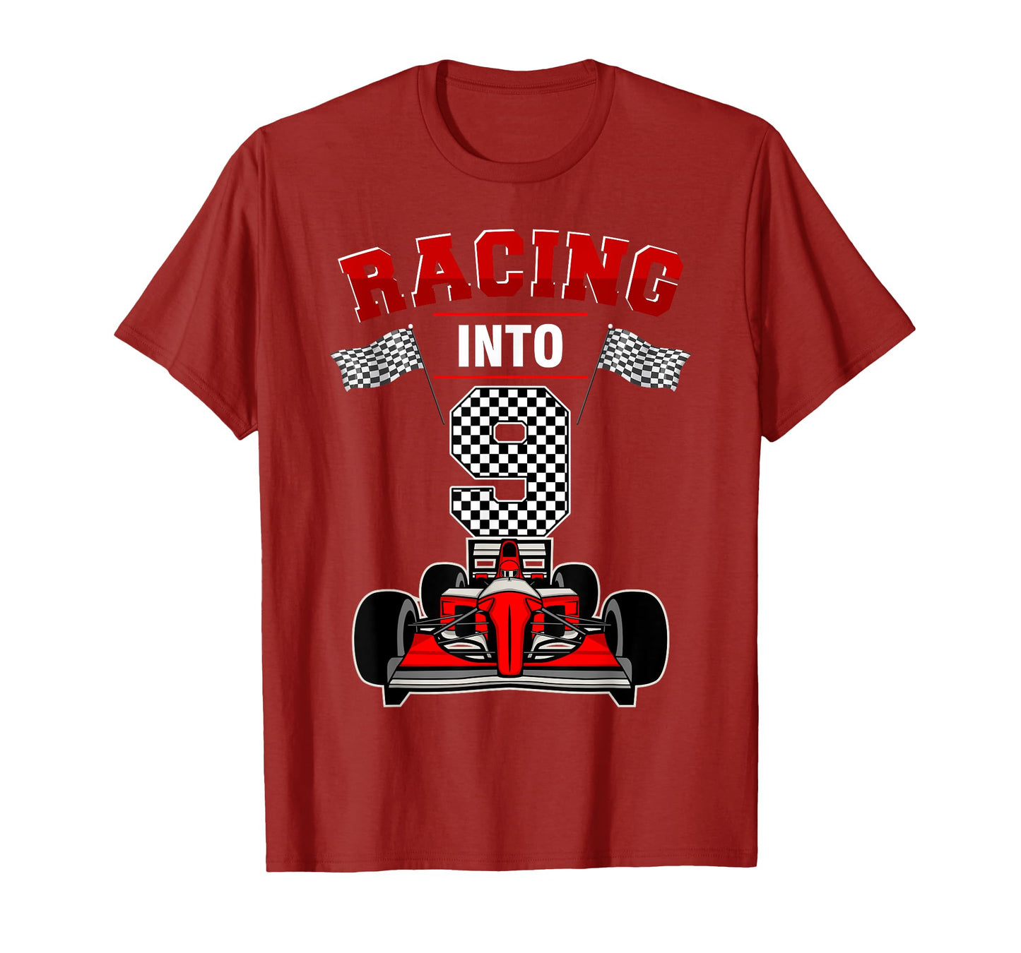 Racing Into 9 Race Car 9th Bday Party 9 Years Old T-Shirt