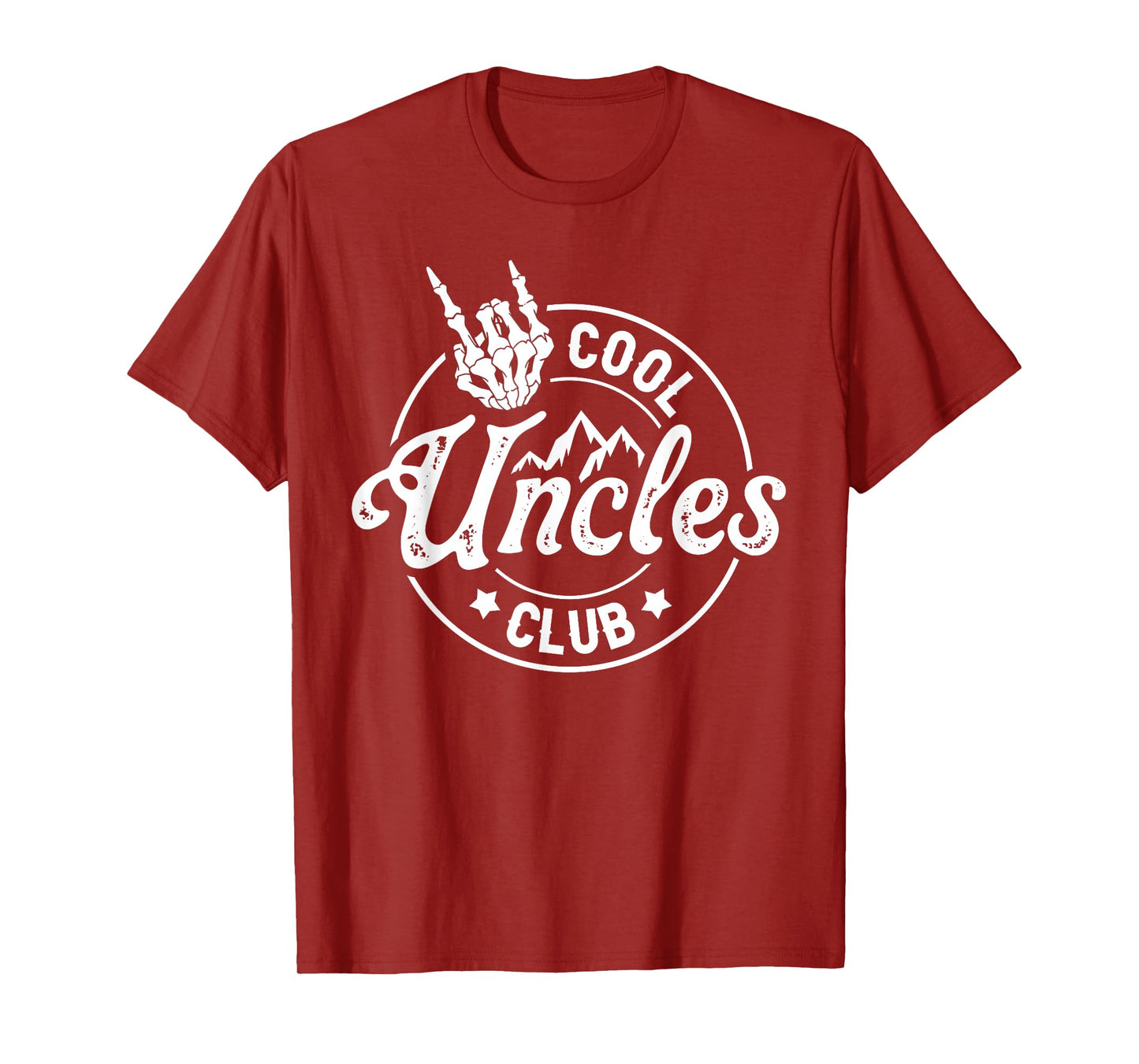 Mens Funny Uncle Fathers Day Cool Uncles Club Skeleton Hand T-Shirt