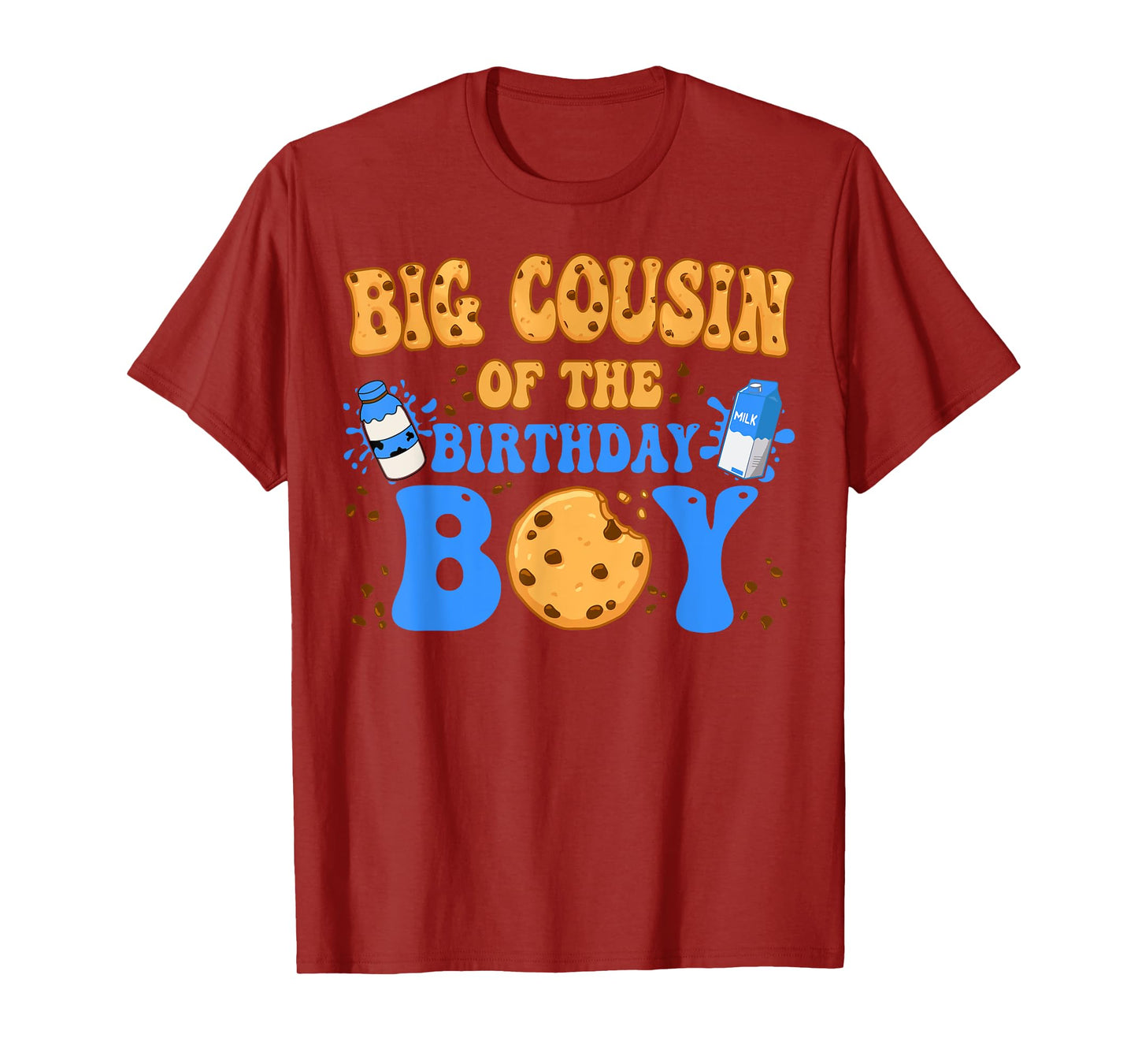 Big Cousin Of The Birthday Boy Milk and Cookies Lover T-Shirt
