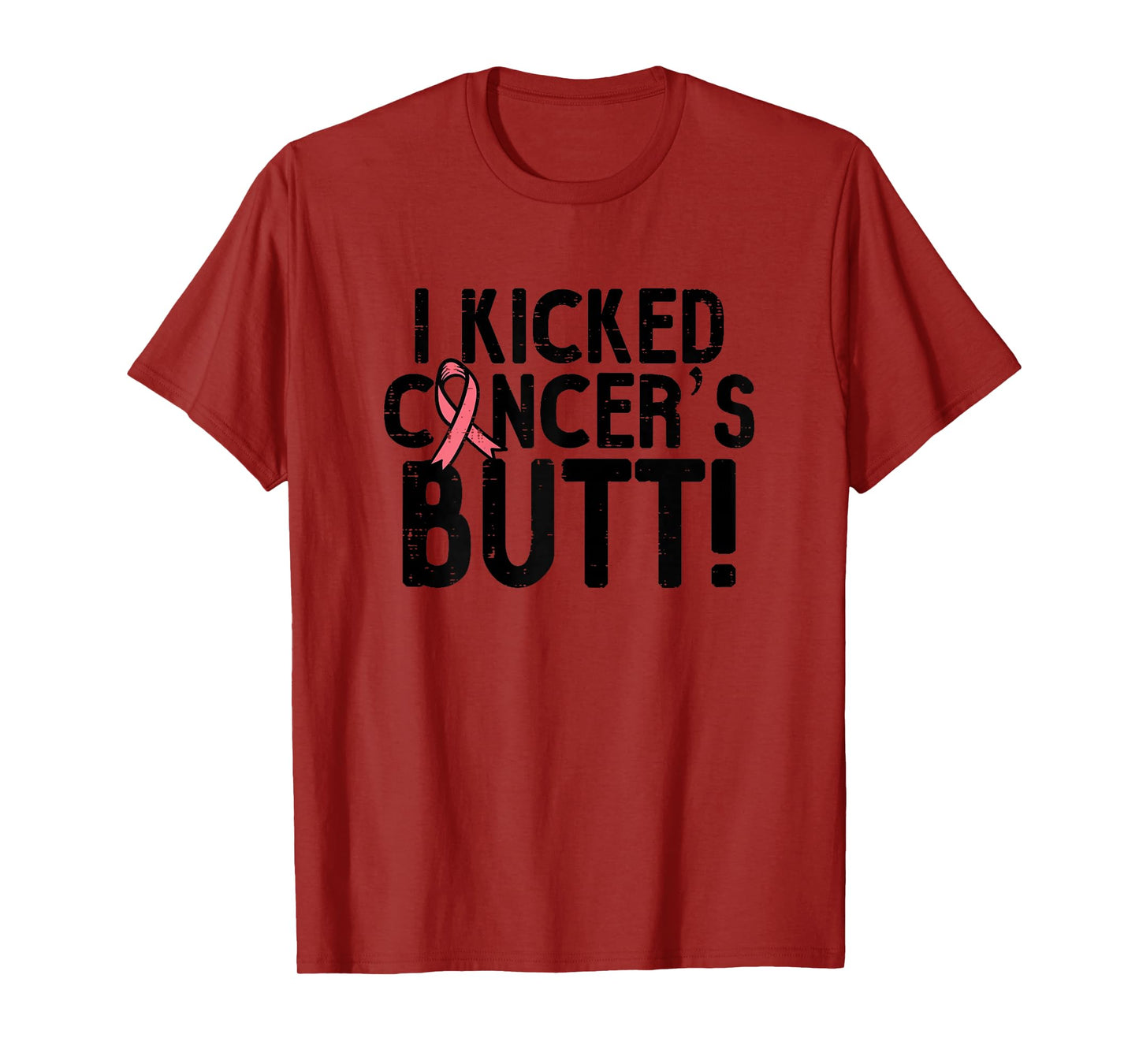I Kicked Breast Cancers Butt Pink Ribbon Survivor Women T-Shirt