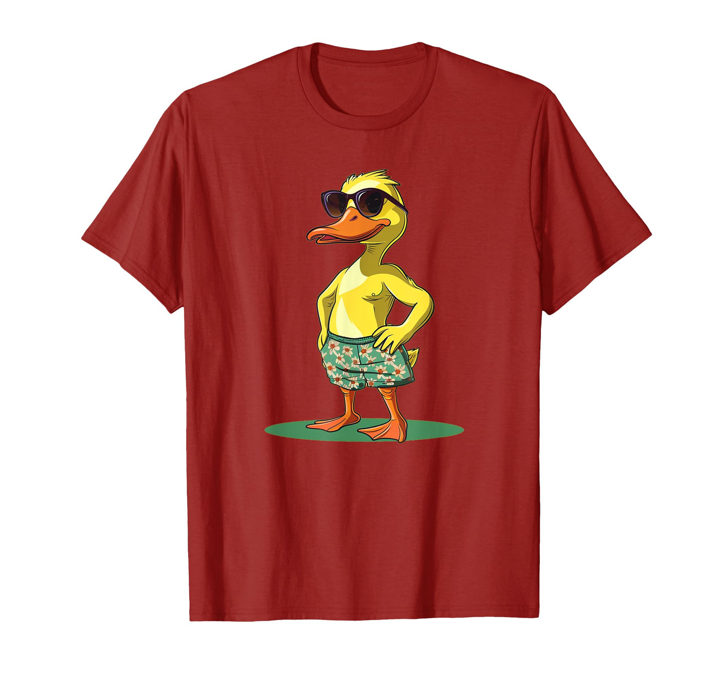 Cool Duck in Shorts and Sunglasses for Summer Fans Men Women Kids T-Shirt