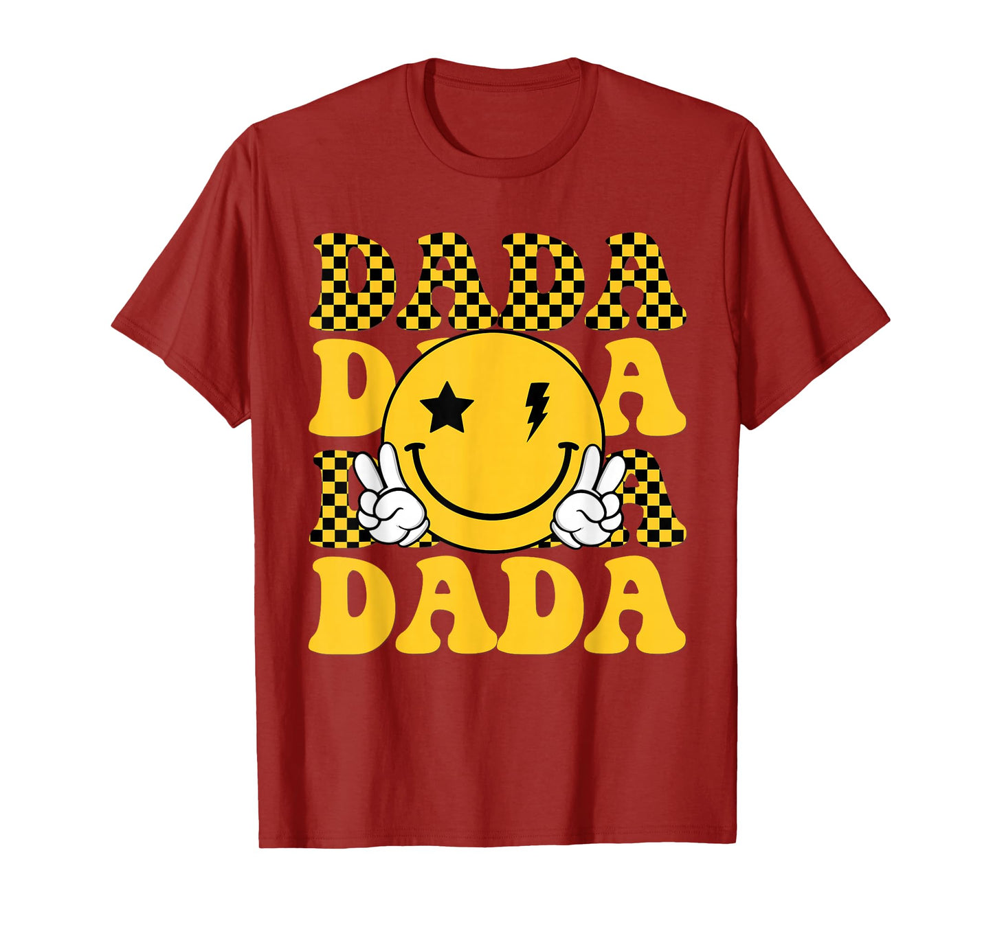 Dada One Happy Dude 1st Smile Face Birthday Family Matching T-Shirt