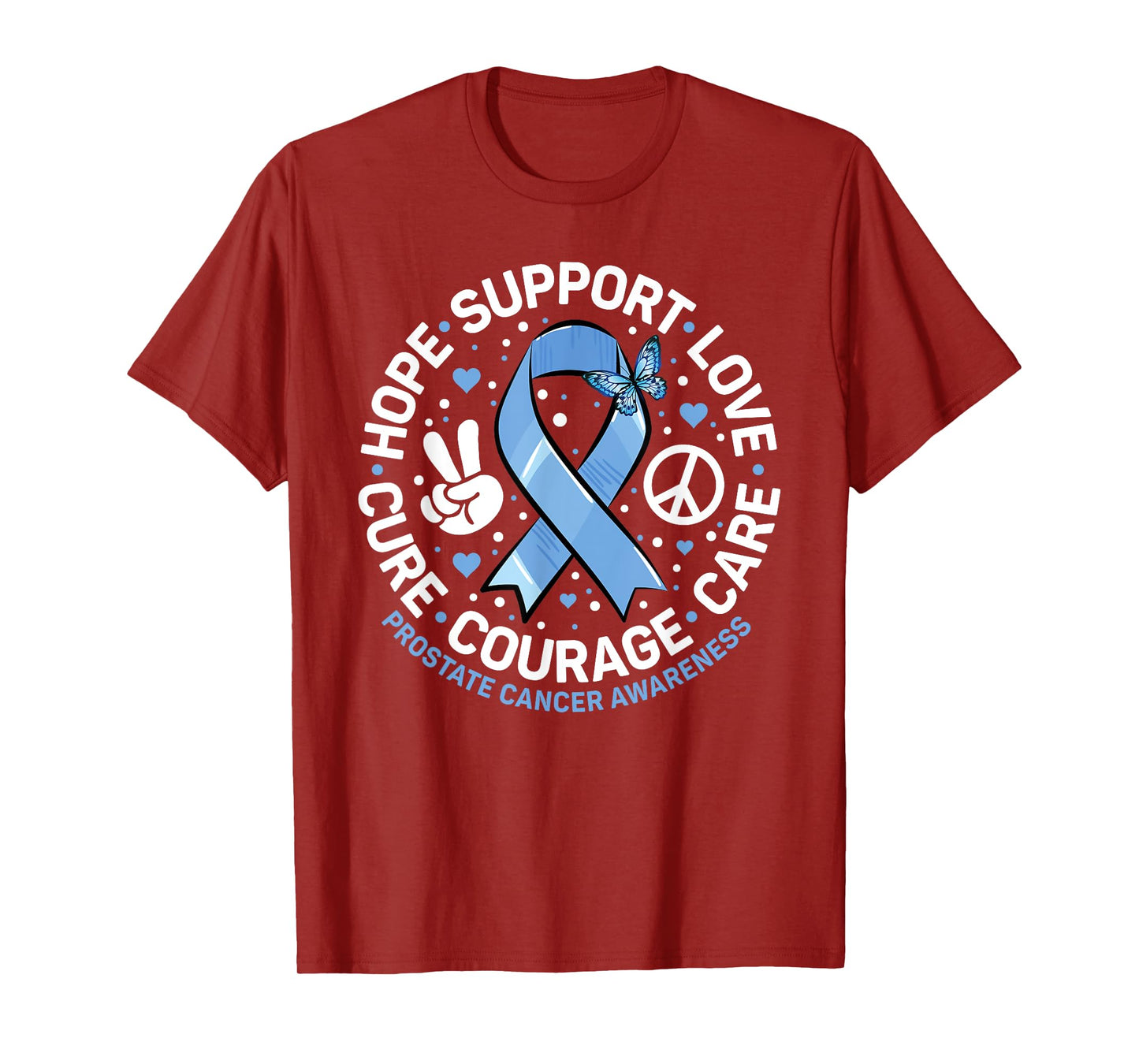 Prostate Cancer Awareness Support Squad Light Blue Ribbon T-Shirt