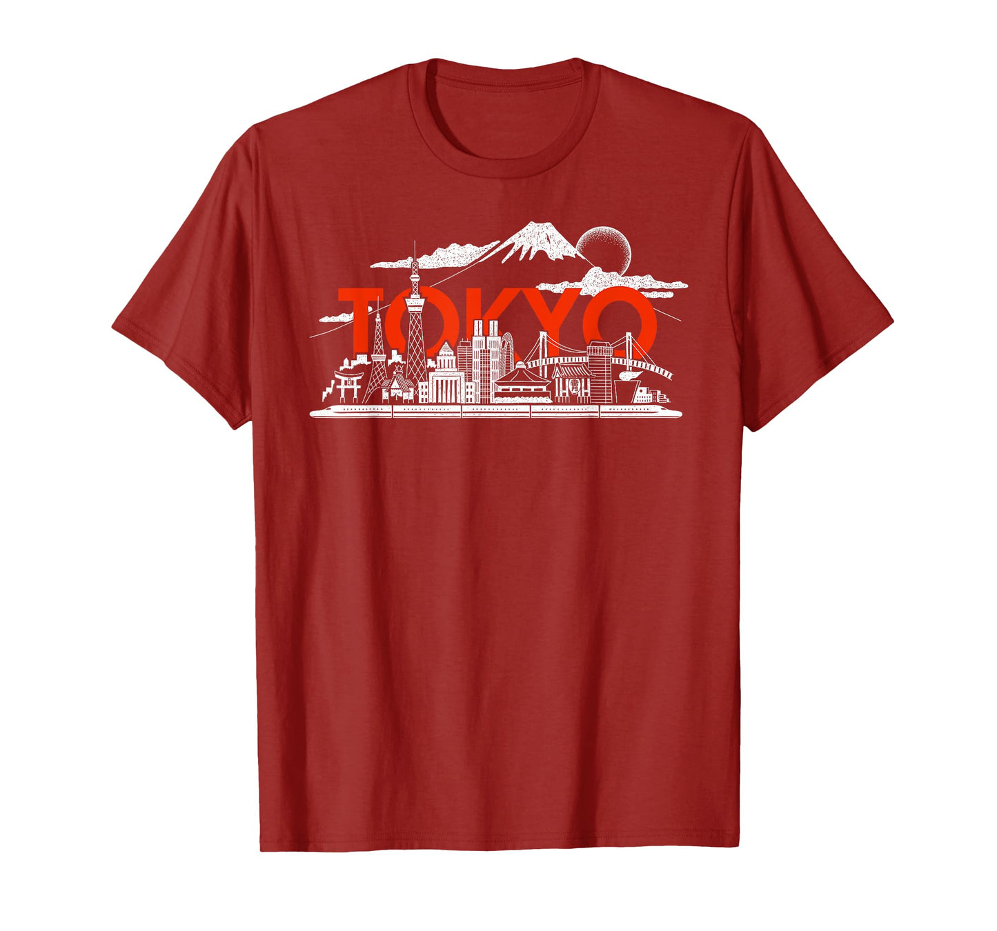 Tokyo Skyline Japan Art Mt.Fuji Skytree Shinkansen Landmarks T-Shirt
