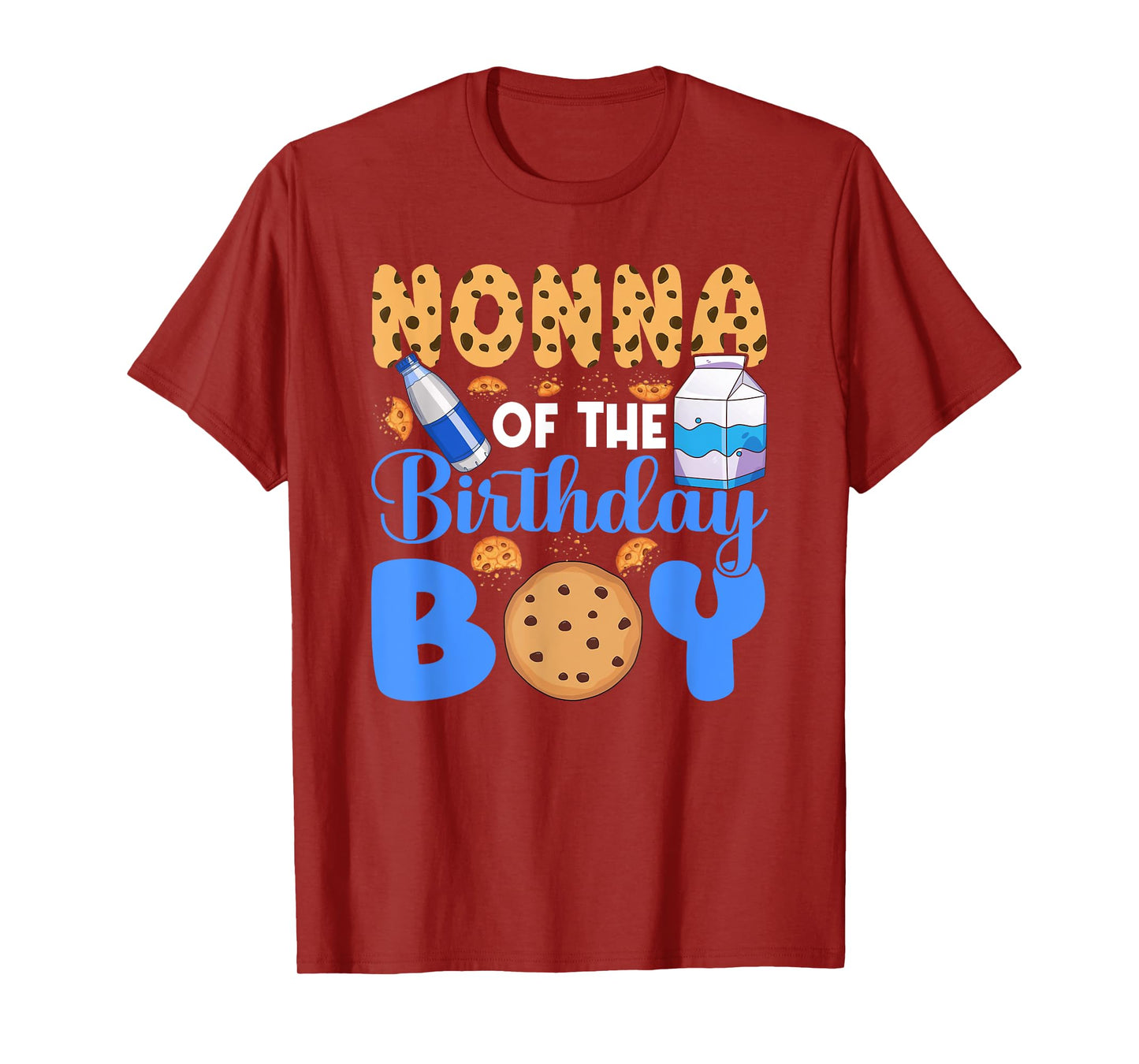 Nonna of The Birthday Boy Milk and Cookies 1st Birthday T-Shirt