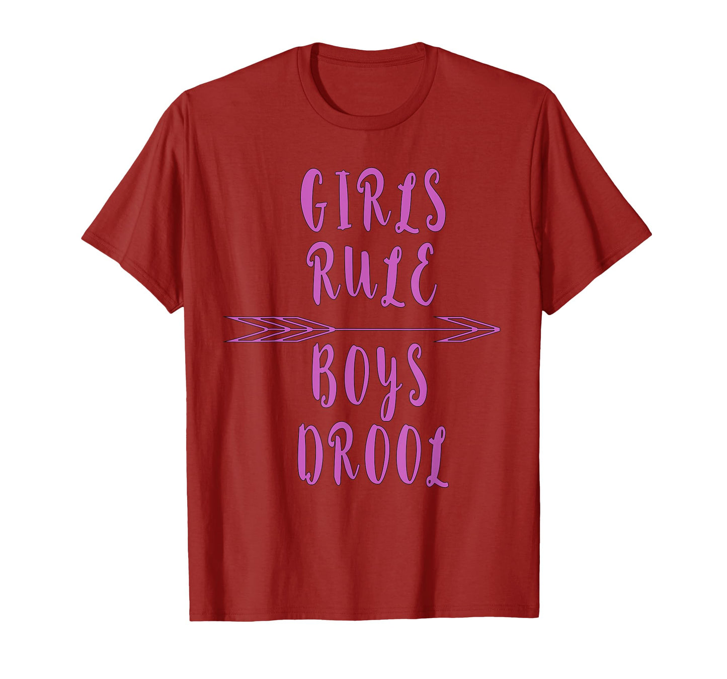 Funny witty gift ideas and tops for her Girls Rule, Boys Drool Anti-Valentine's Day T-Shirt for Women Black Small Classic Fit Heather Grey Cotton Polyester Short Sleeve T-Shirt