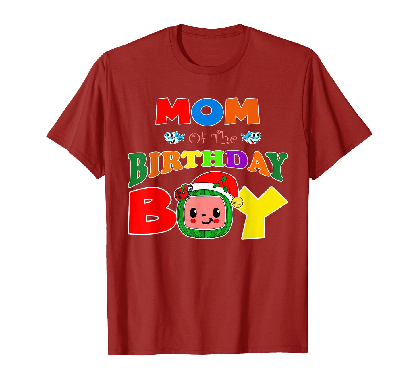 Mom and Dad Of The Birthday Boy Funny Melon Family Matching T-Shirt