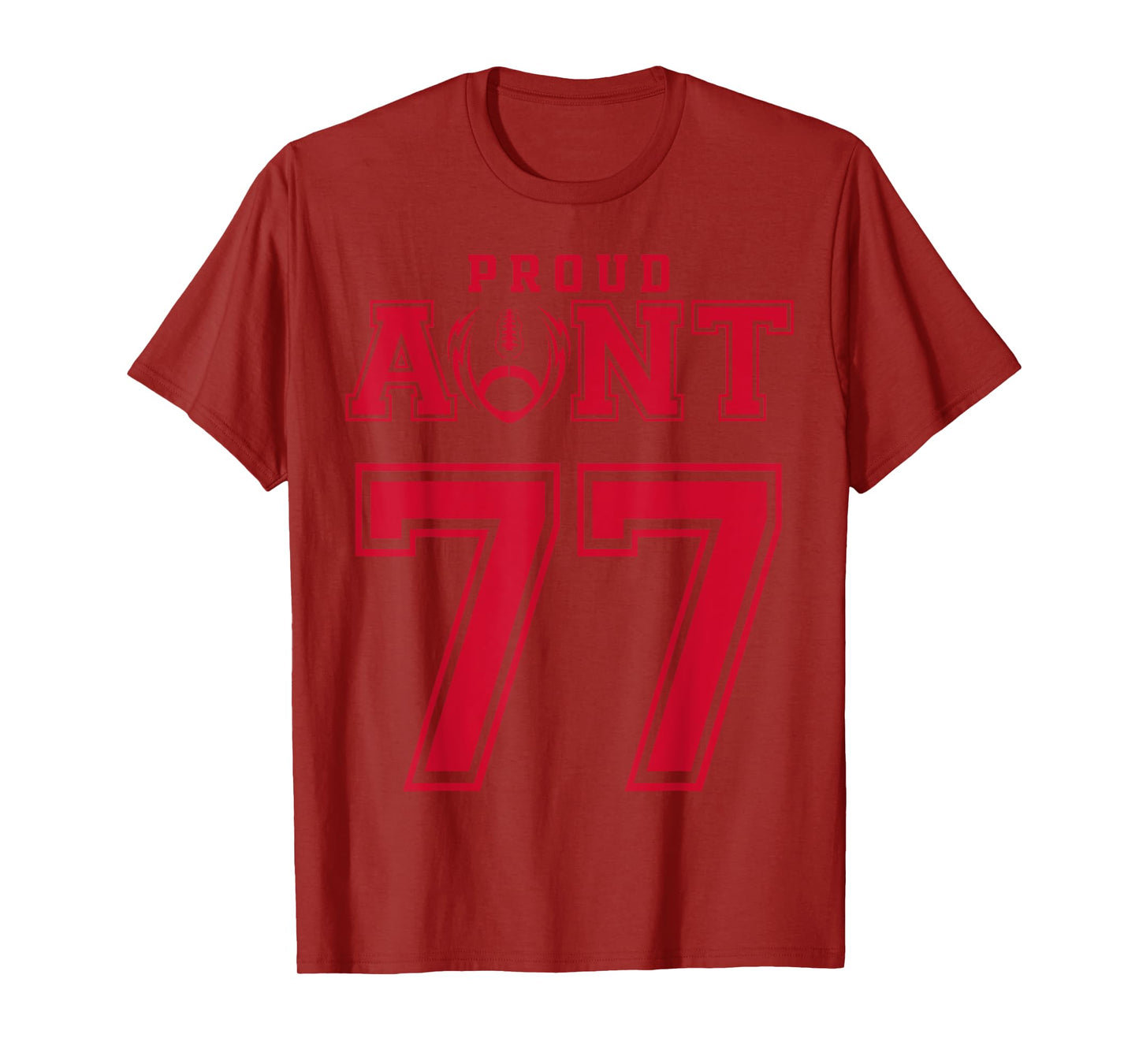 Custom Proud Football Aunt Number 77 R Personalized T-Shirt