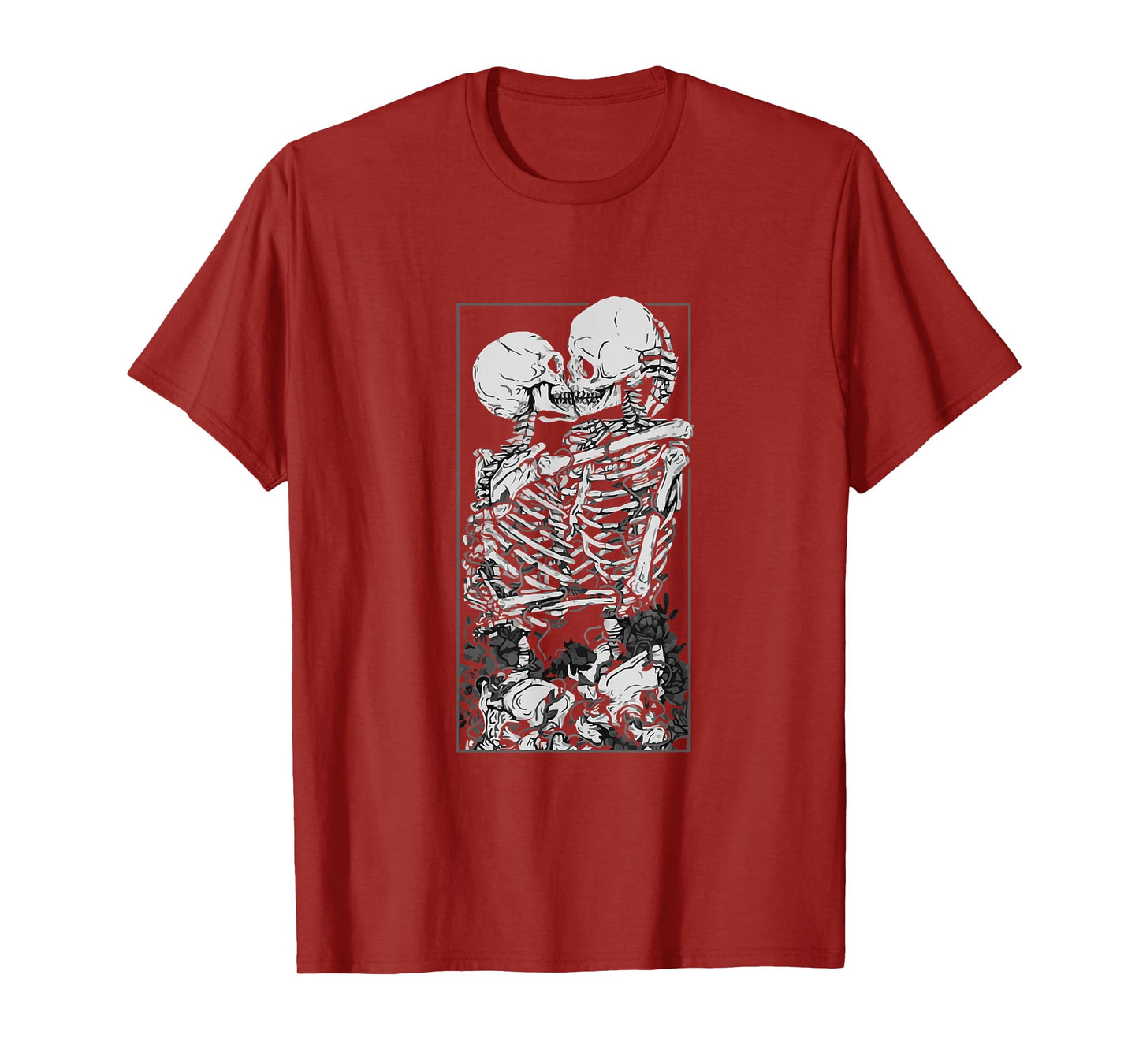 Tarot Card Kissing Skeleton Love Skull Bones Horror Goth T-Shirt