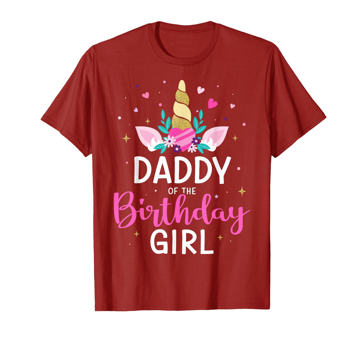 Daddy of the birthday girl matching family unicorn party T-Shirt
