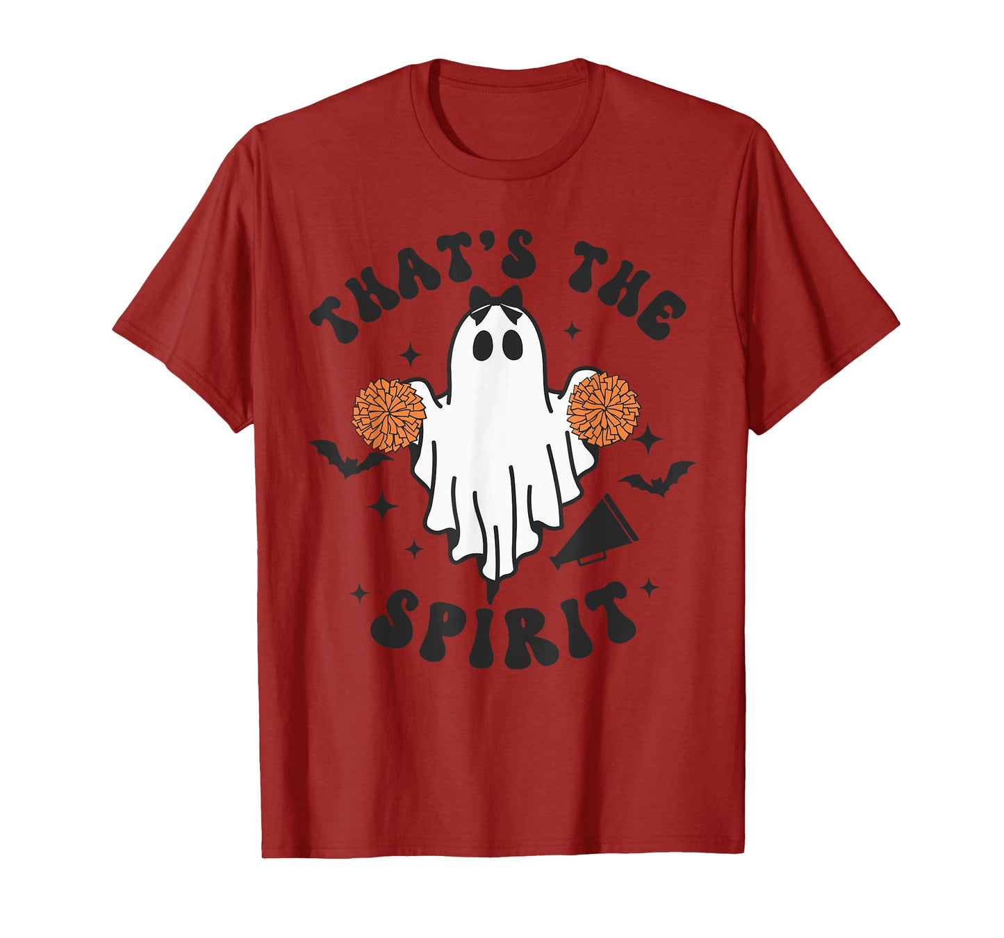 Funny Cheerleader Ghost Halloween Cheer Mom Cheerleader T-Shirt