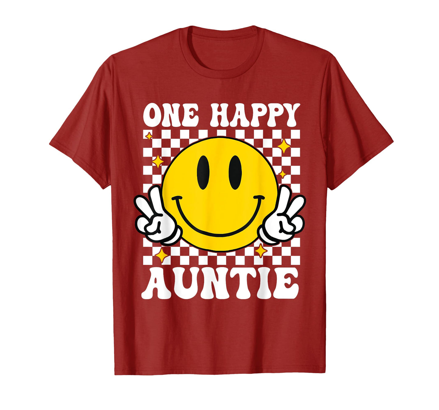 One Happy Dude Auntie happy face 1st Birthday Family T-Shirt