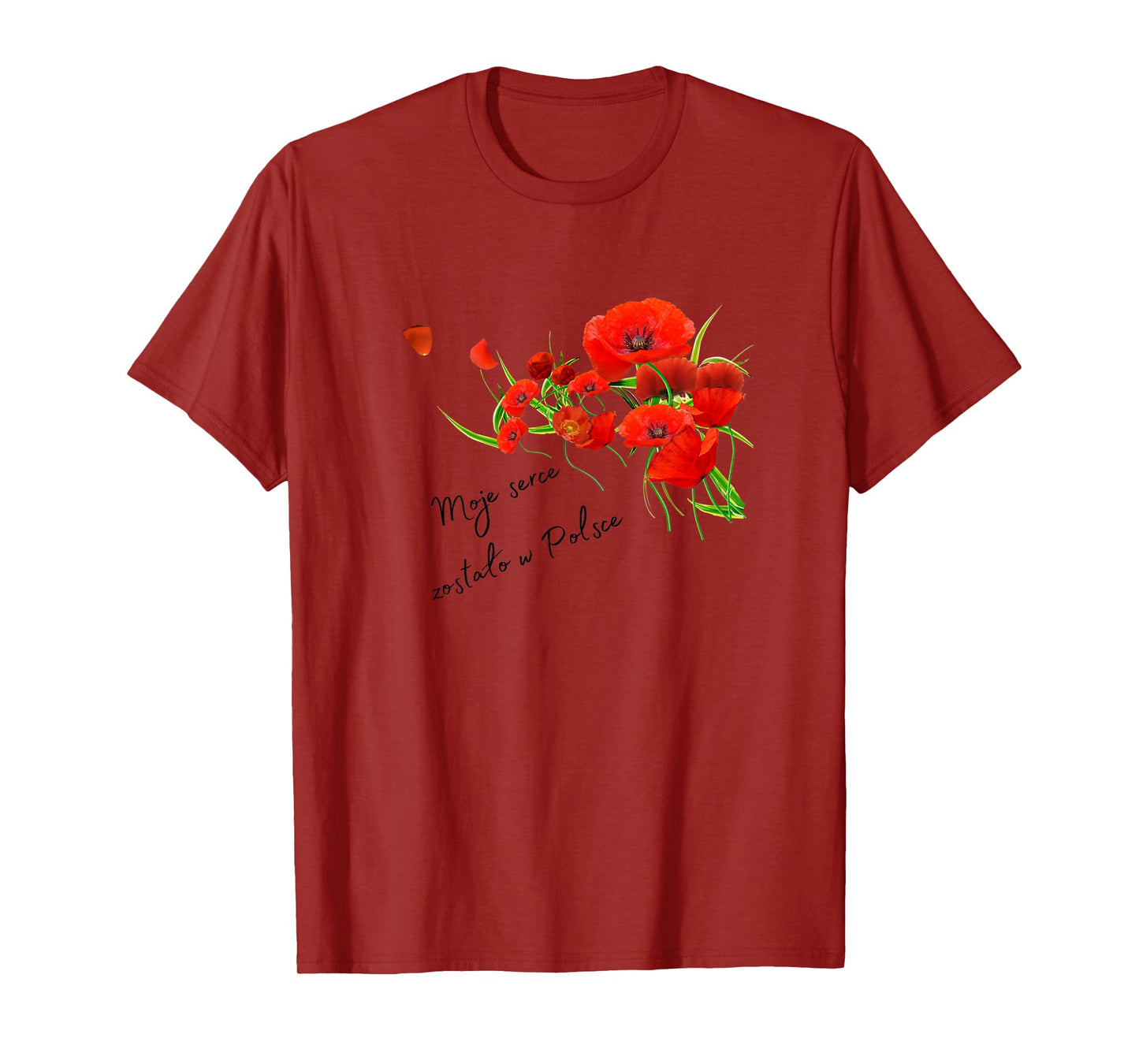 Polish saying t-shirt, Red poppies flowers polish T-Shirt