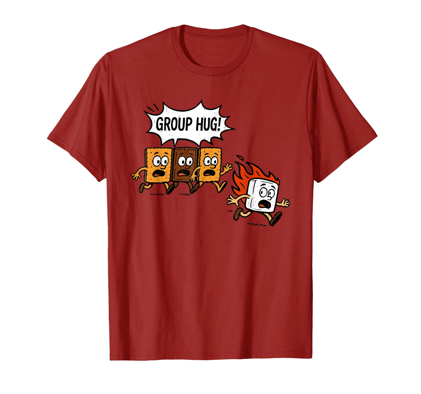 Group Hug Marshmallow Funny Campfire Smores Camping Lovers T-Shirt