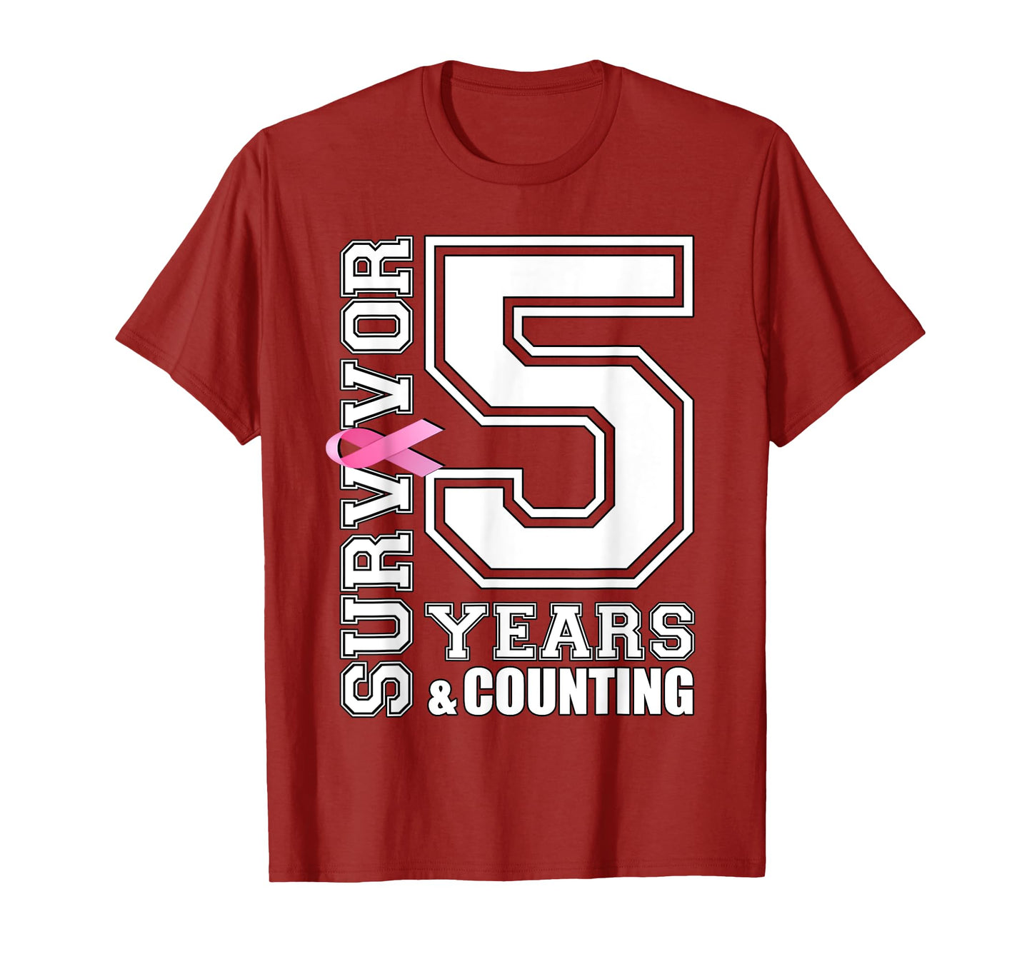 5 Years Breast Cancer Survivor Pink Ribbon Gifts For Women T-Shirt