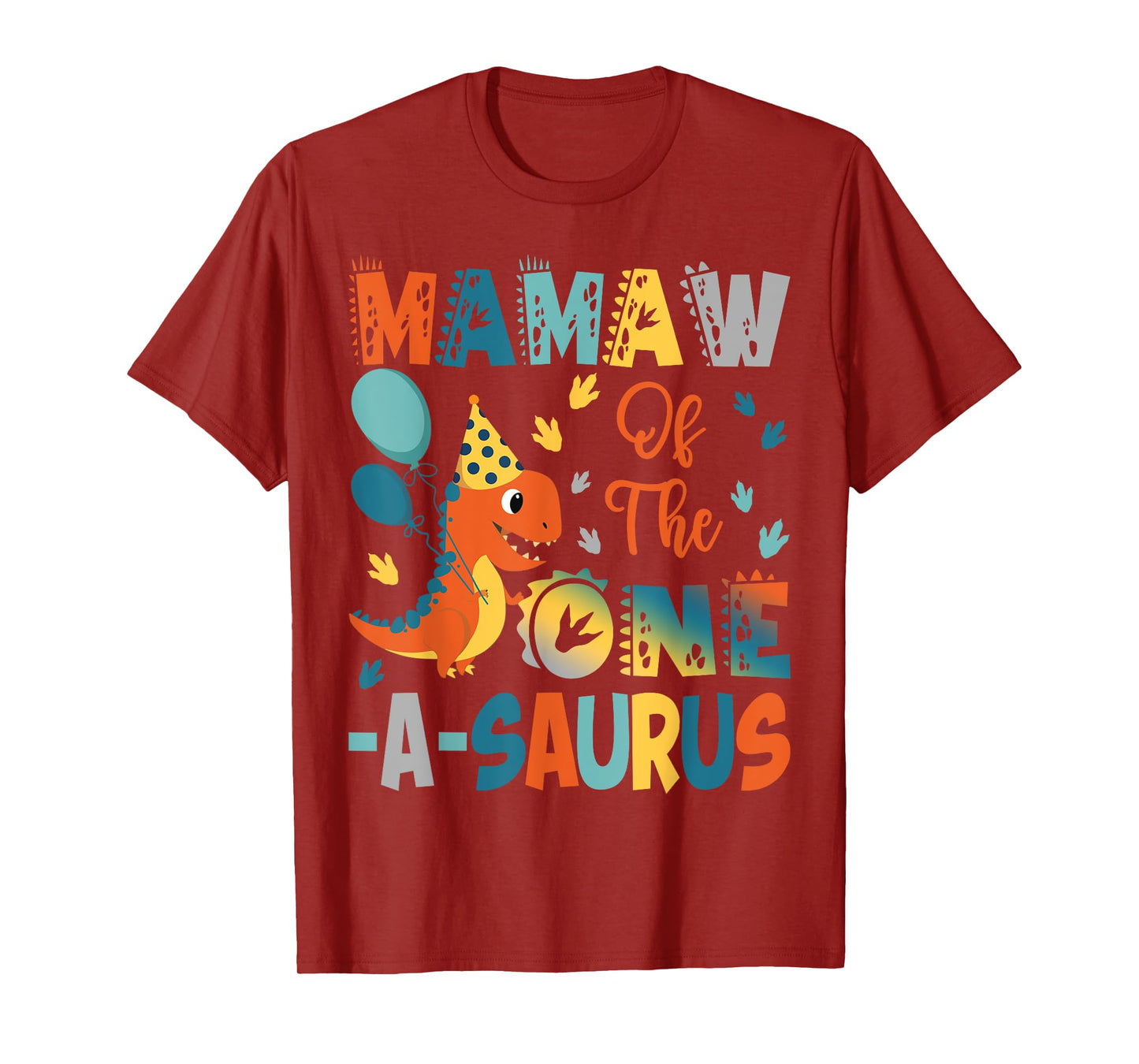 Mamaw Of The One-A-Saurus 2Nd Birthday Dinosaur Party T-Shirt
