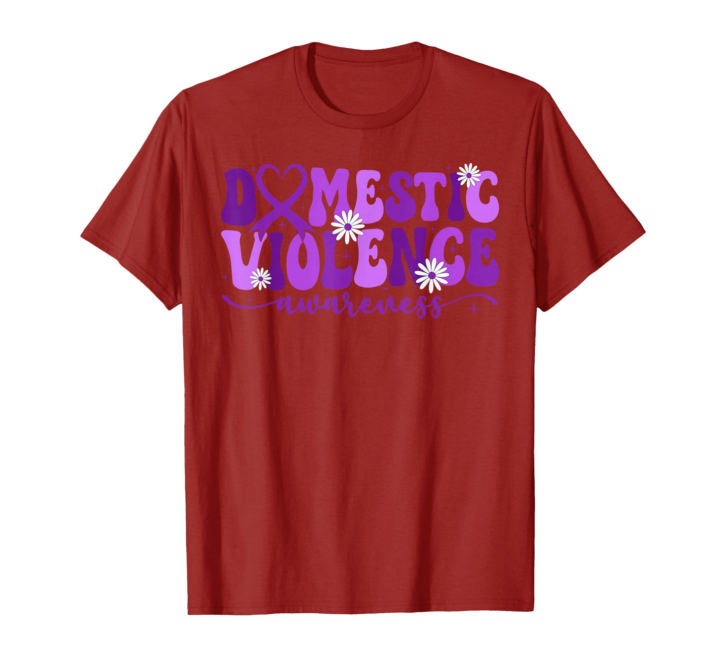 Groovy Domestic Violence Awareness Warriors Purple Ribbon T-Shirt