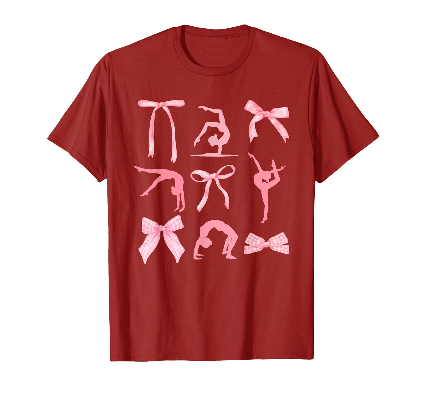 Coquette Gymnastics Cute Bow Gymnasts Women Girls Kids T-Shirt