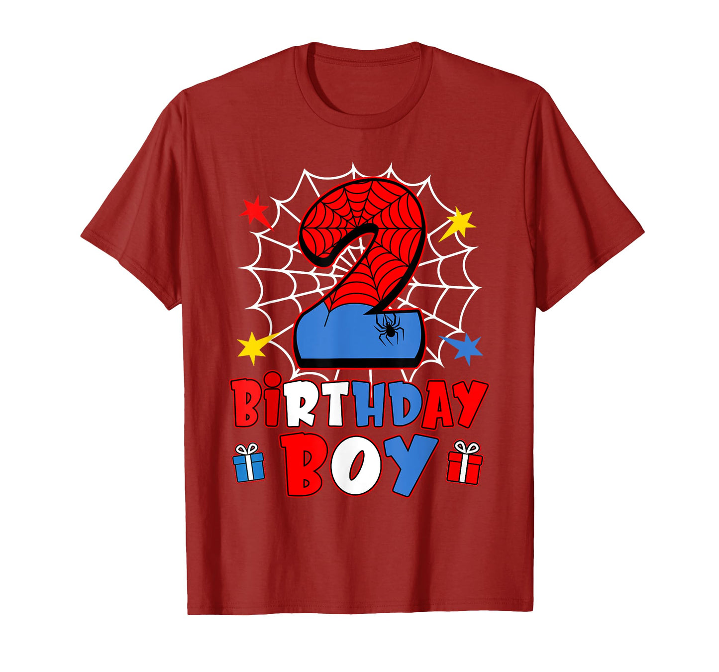 Kids Spider Web Two 2 Years Old It's My 2nd Birthday Boy T-Shirt