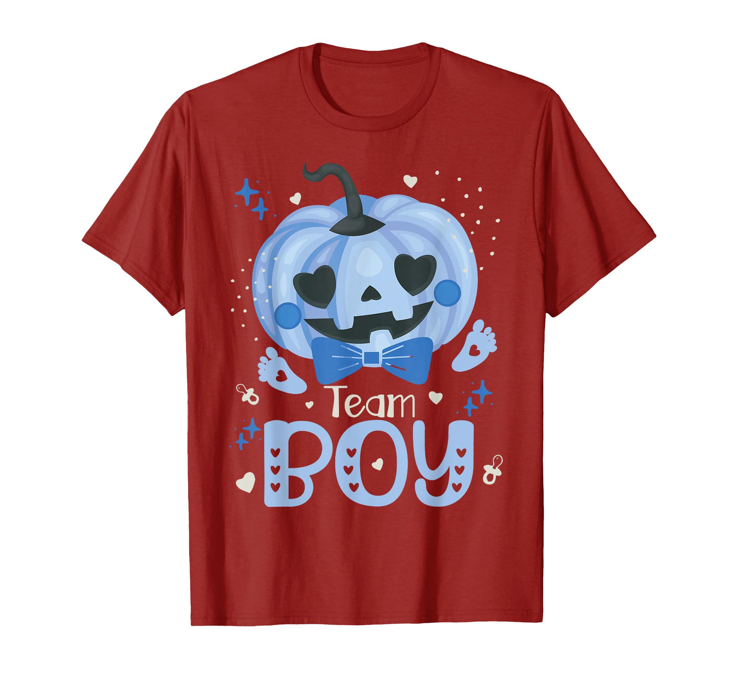Team Boy Pumpkin Halloween Baby Gender Reveal Party Blue T-Shirt